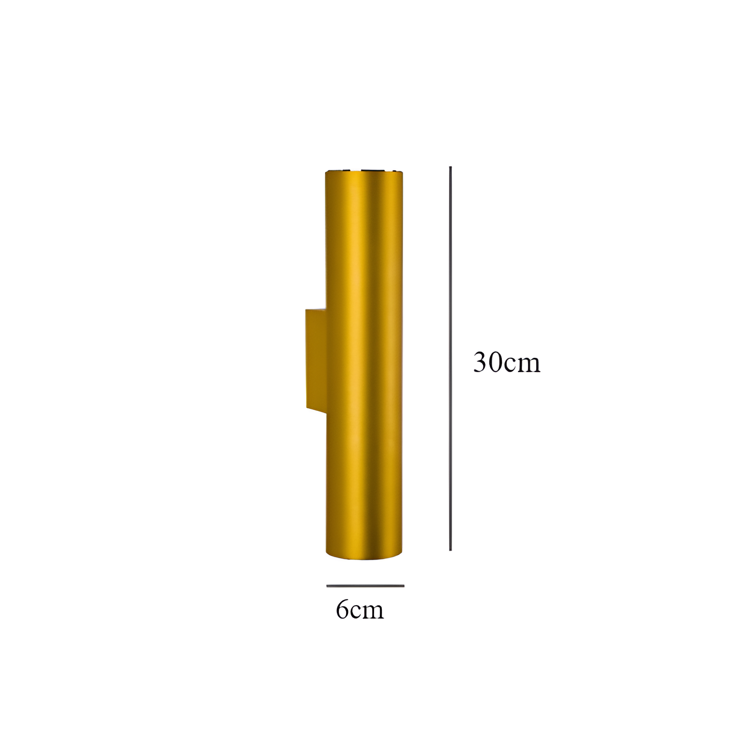 Doppelkopf Wandleuchte - Gold Wandleuchter- Zylinder Wandleuchte