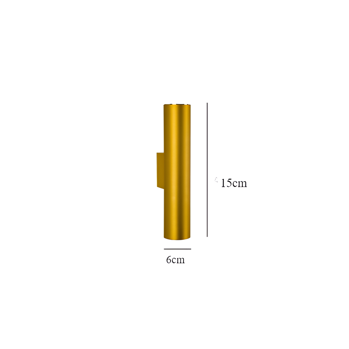 Doppelkopf Wandleuchte - Gold Wandleuchter- Zylinder Wandleuchte