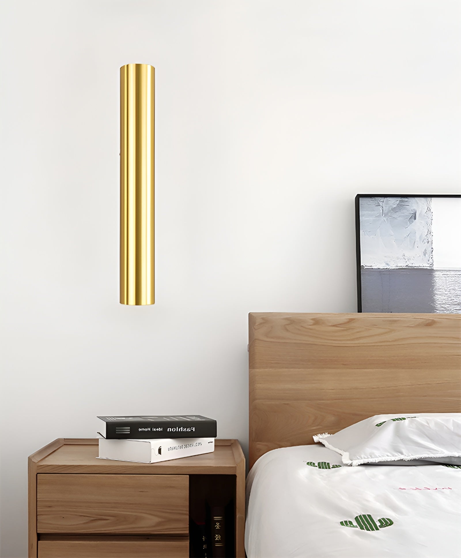 Doppelkopf Wandleuchte - Gold Wandleuchter- Zylinder Wandleuchte