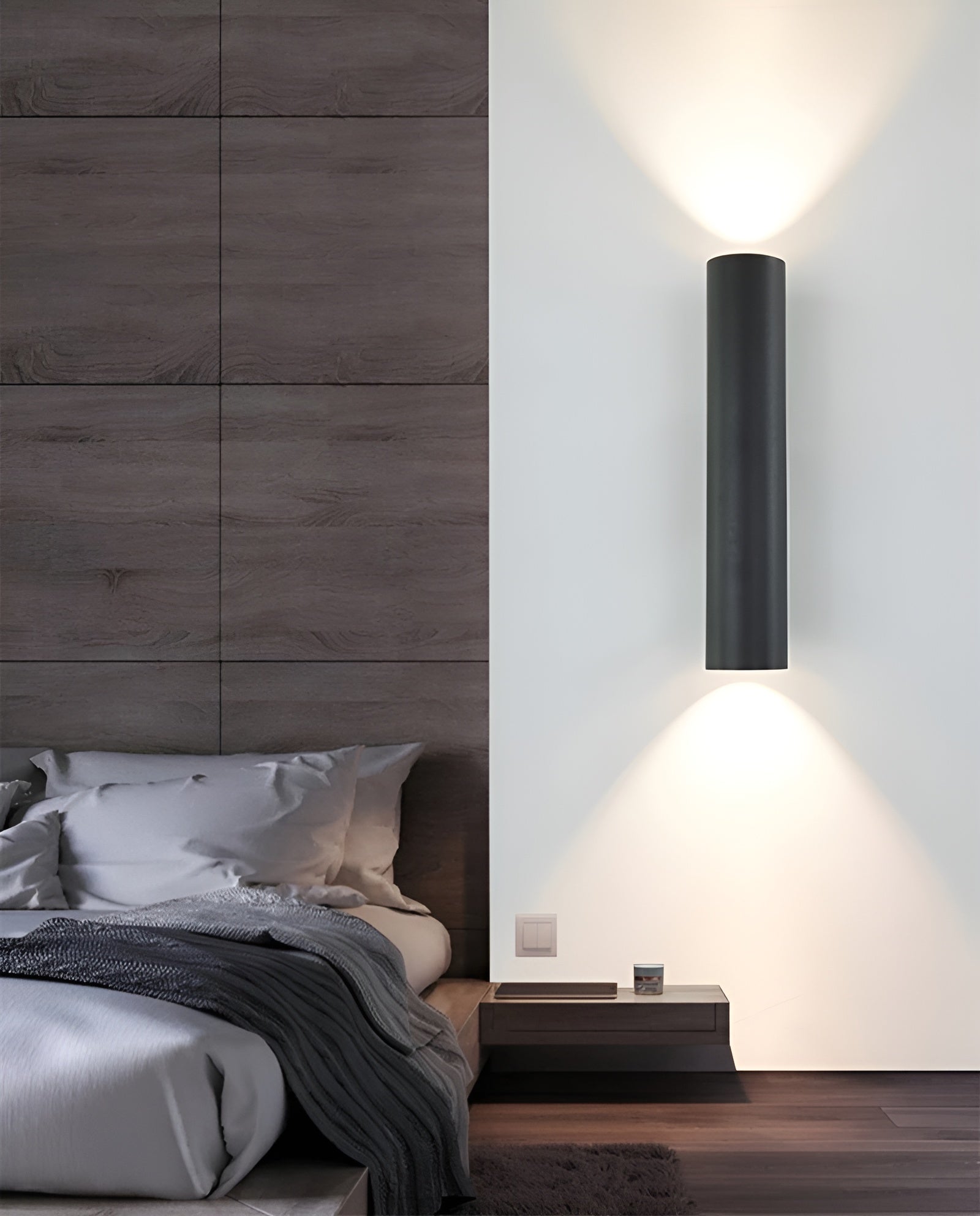 Doppelkopf Wandleuchte - Gold Wandleuchter- Zylinder Wandleuchte