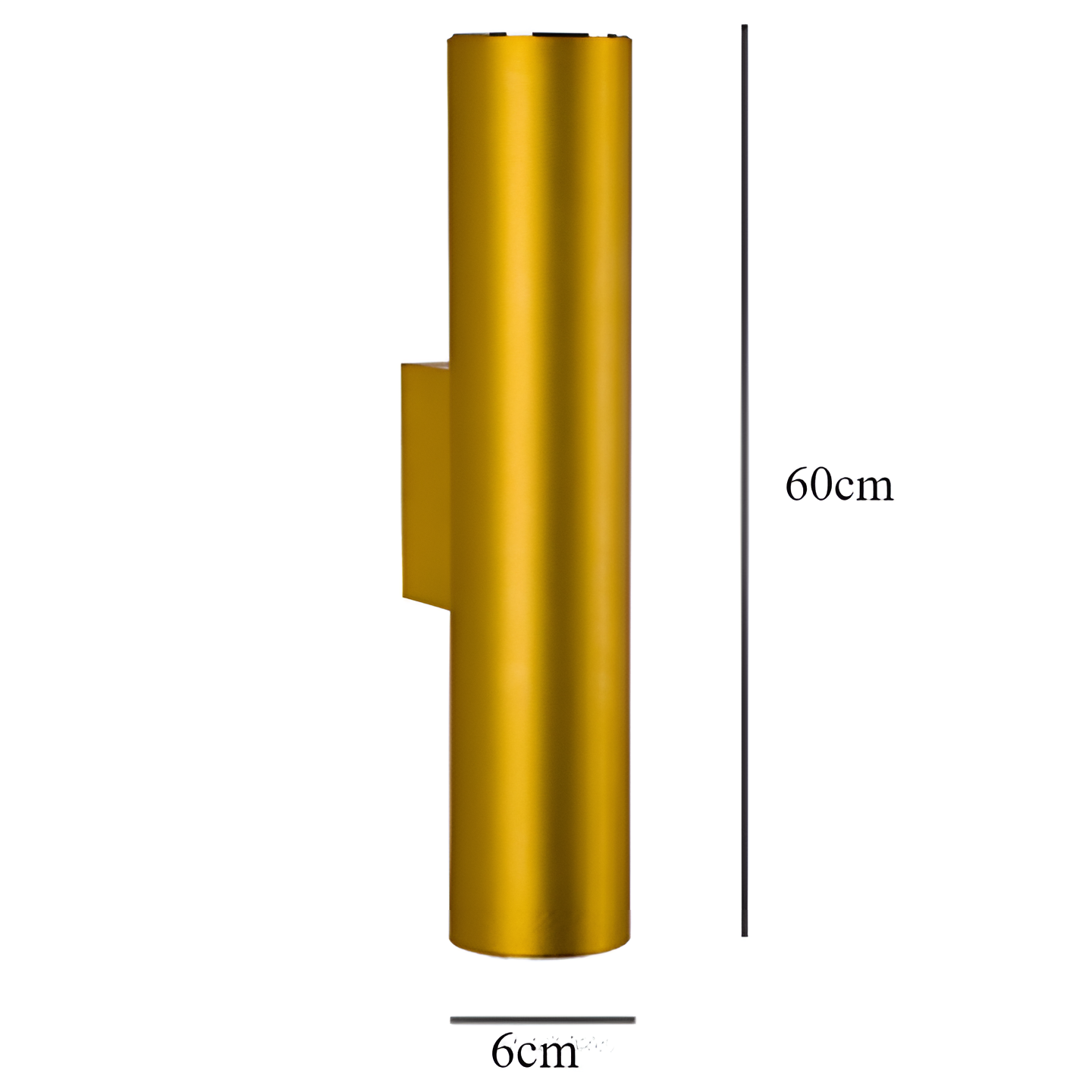 Doppelkopf Wandleuchte - Gold Wandleuchter- Zylinder Wandleuchte