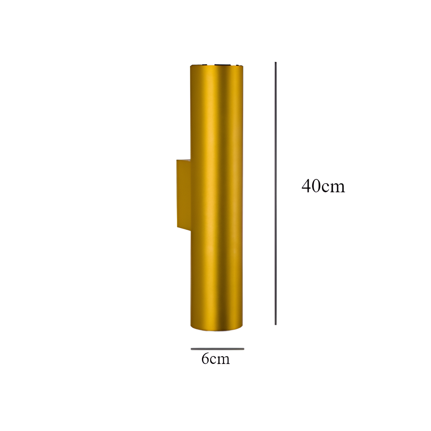 Doppelkopf Wandleuchte - Gold Wandleuchter- Zylinder Wandleuchte