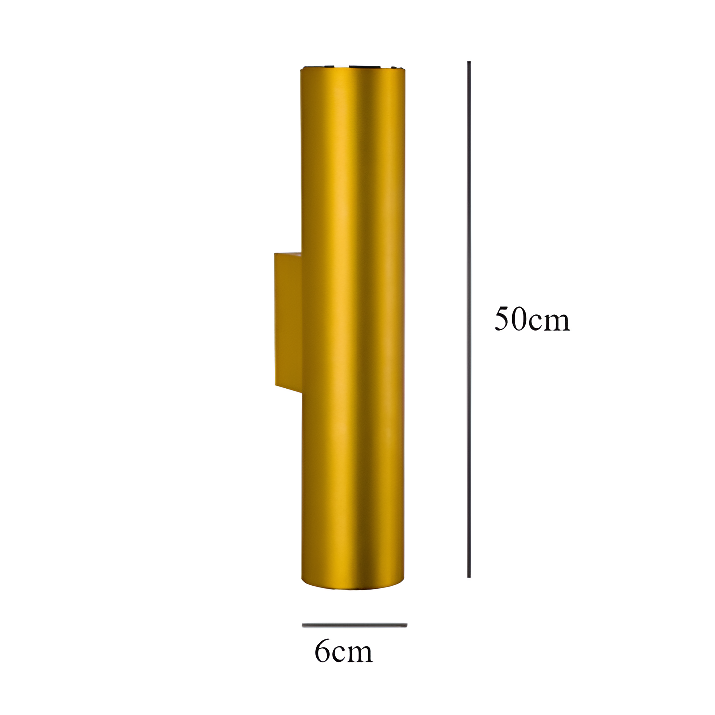 Doppelkopf Wandleuchte - Gold Wandleuchter- Zylinder Wandleuchte