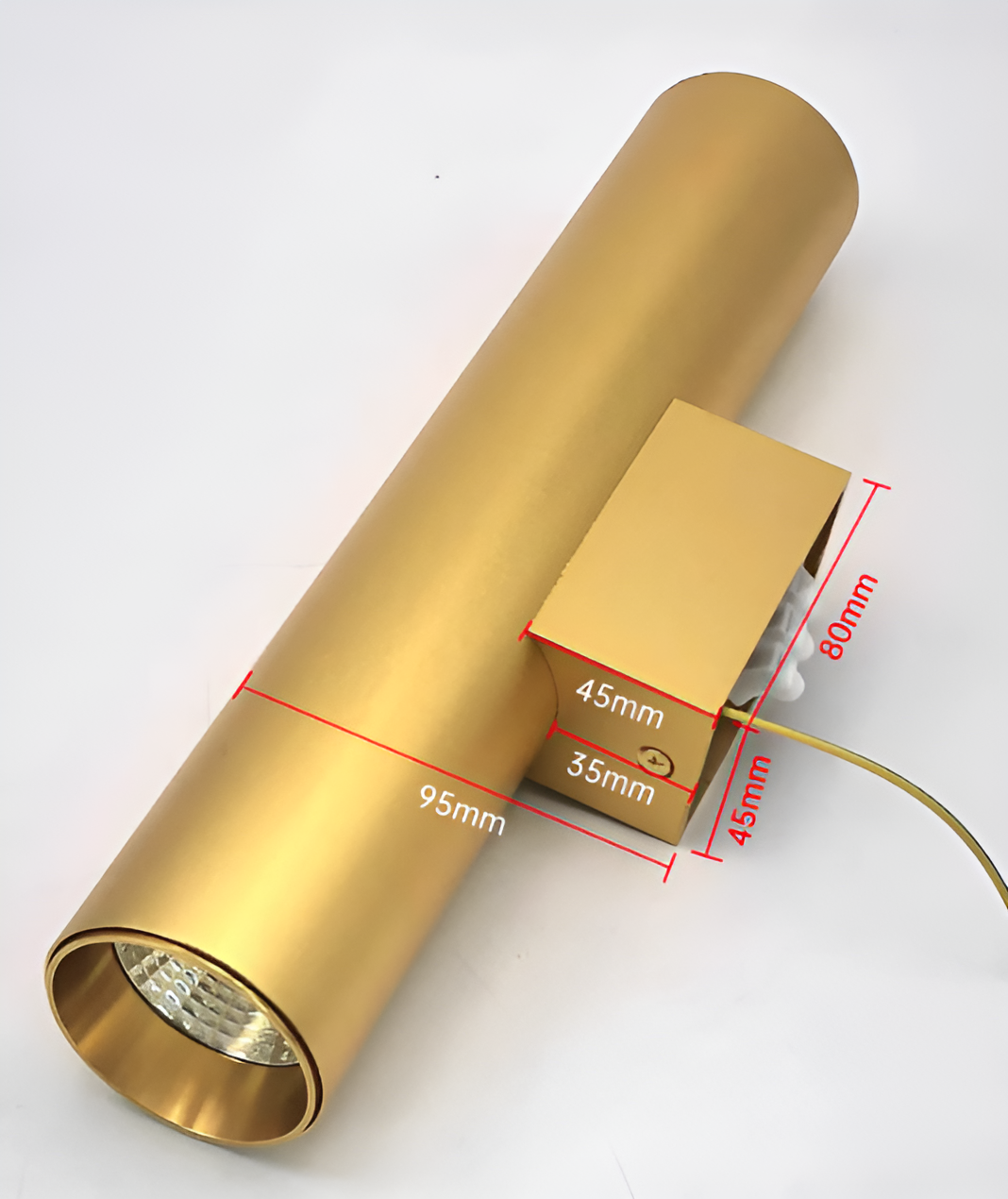 Doppelkopf Wandleuchte - Gold Wandleuchter- Zylinder Wandleuchte