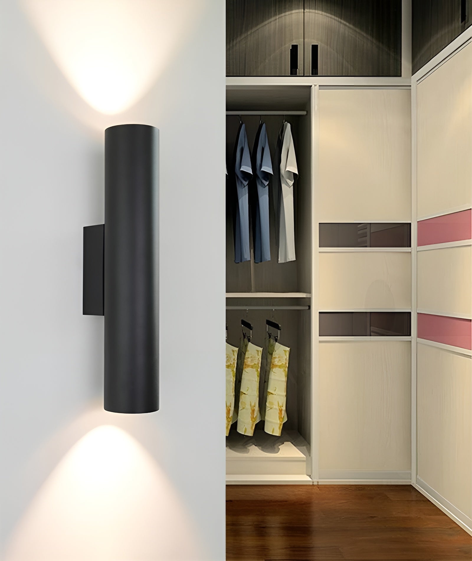 Doppelkopf Wandleuchte - Gold Wandleuchter- Zylinder Wandleuchte