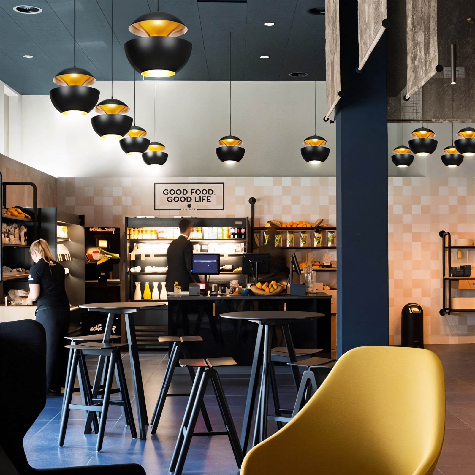 Apfel Hängelampe - Schwarz Weiß Sonne Pendelleuchte - Künstlerische E27 Hängeleuchte