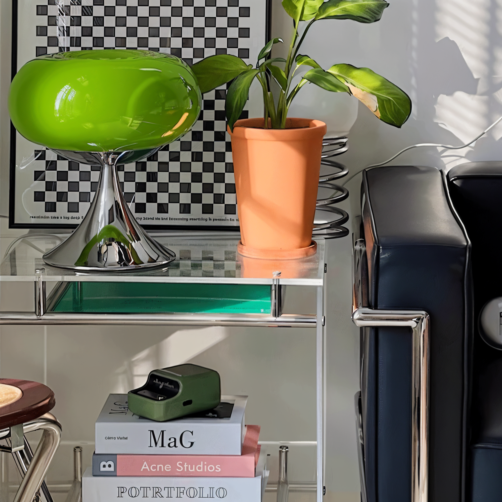 Apfel Lampe - Kurvige Macaron Glas Tischlampe