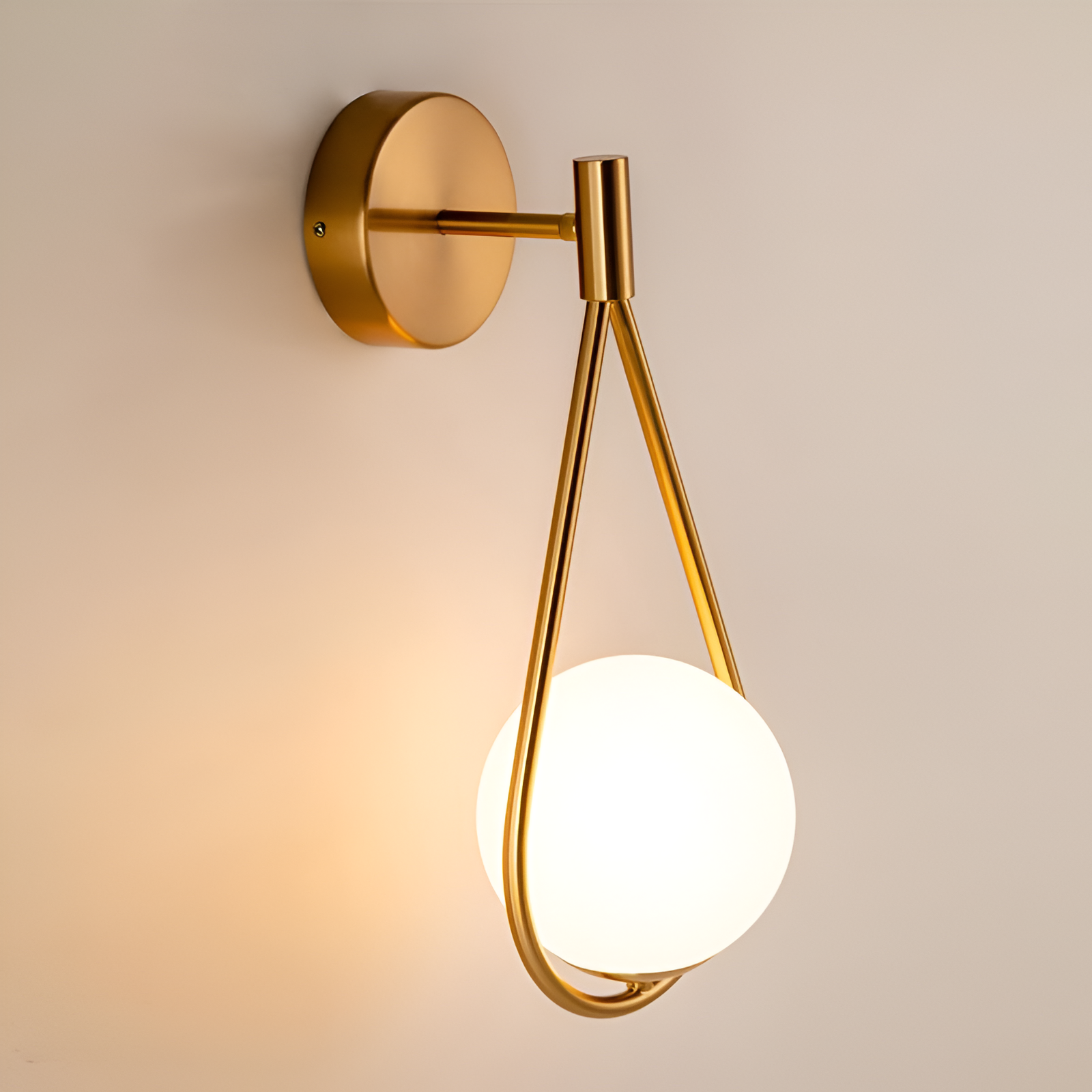 ArtLoop Wandleuchte - Teardrop Frosted Glass Wandlampe - Sphere Wandlampe Design - Artistic Wandleuchten LED