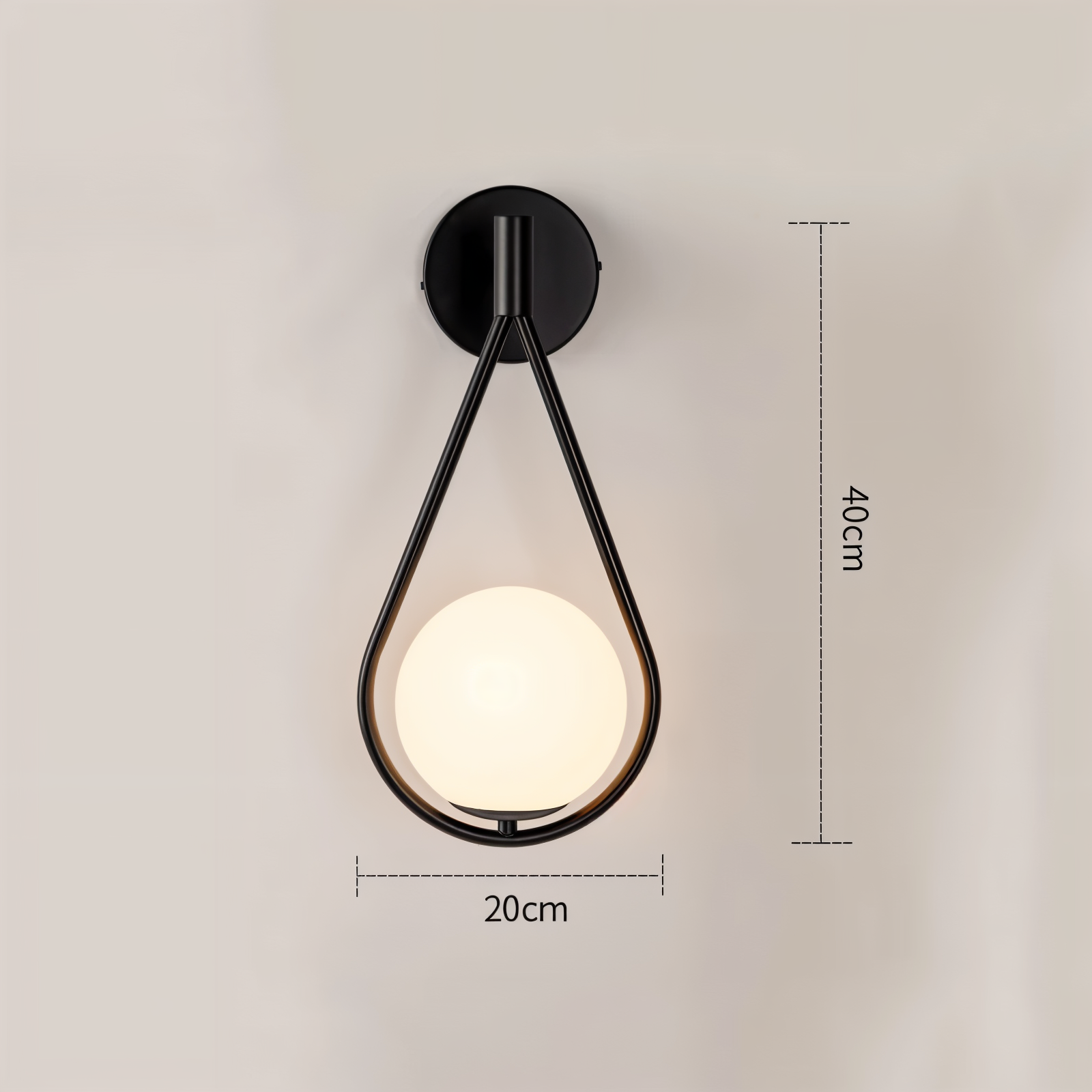 ArtLoop Wandleuchte - Teardrop Frosted Glass Wandlampe - Sphere Wandlampe Design - Artistic Wandleuchten LED