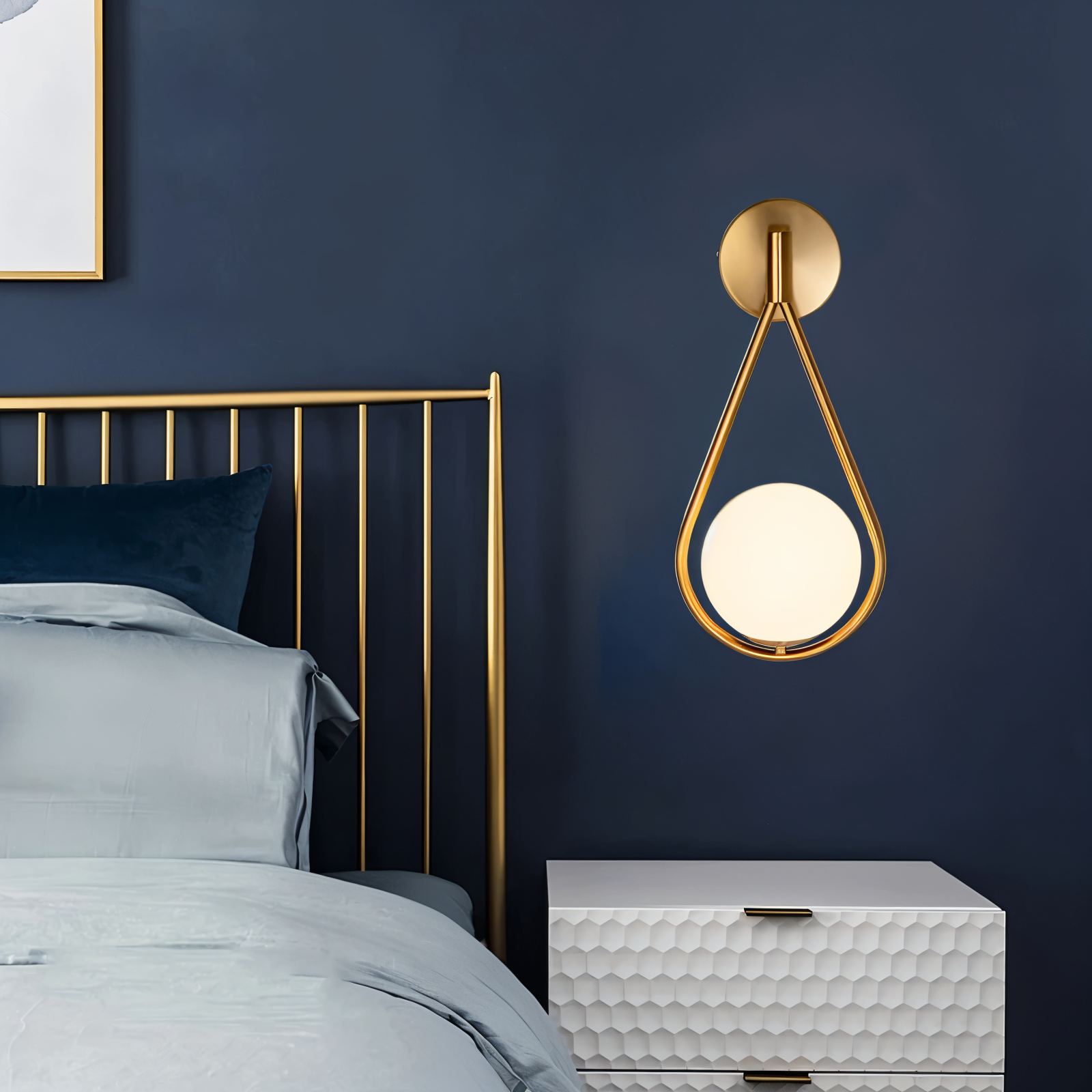 ArtLoop Wandleuchte - Teardrop Frosted Glass Wandlampe - Sphere Wandlampe Design - Artistic Wandleuchten LED