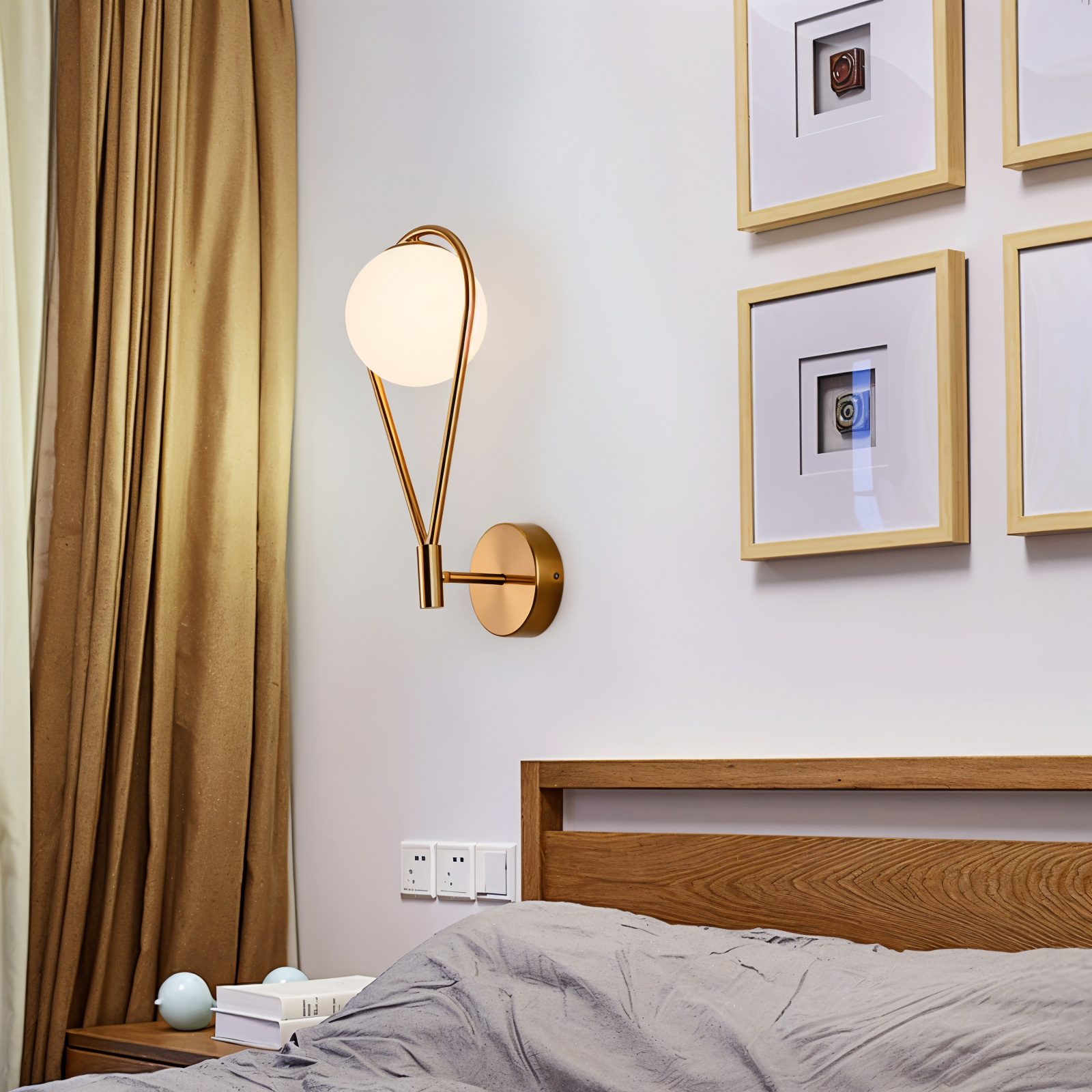 ArtLoop Wandleuchte - Teardrop Frosted Glass Wandlampe - Sphere Wandlampe Design - Artistic Wandleuchten LED