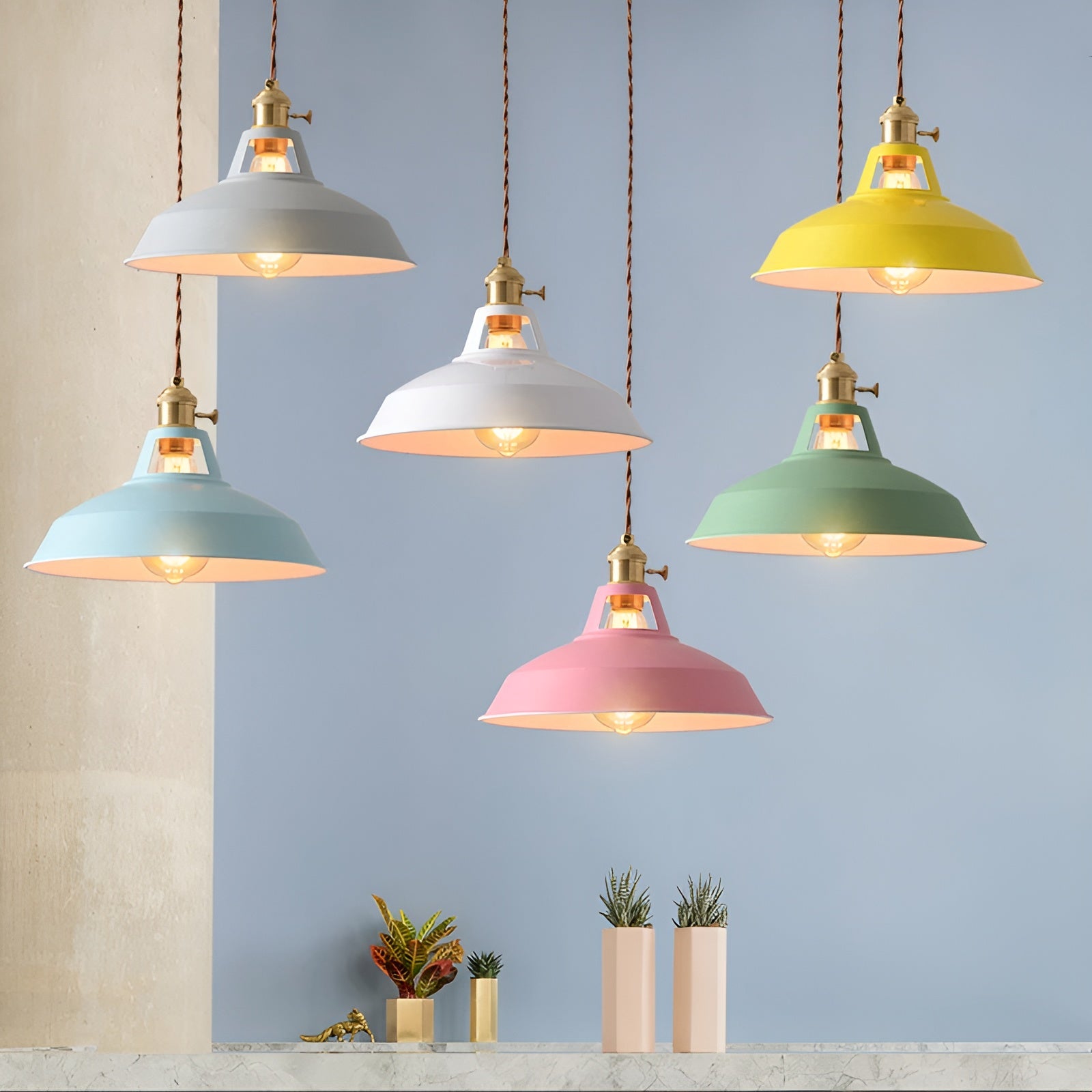 BarnFlare Deckenleuchten- Bunte industrielle LED Macaron Hängelampe