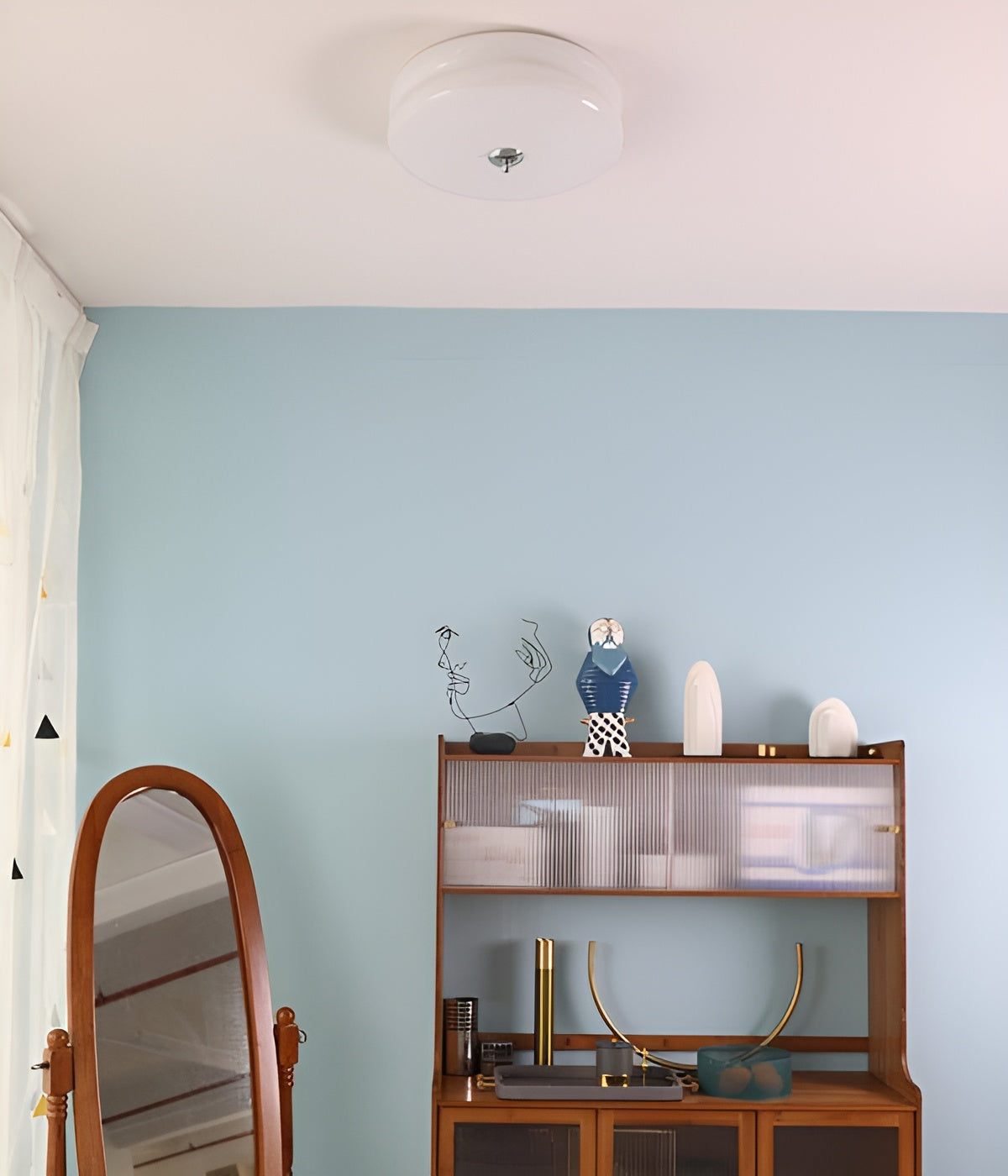 BauhausGleam - Creme Glas Deckenleuchte - Runde LED-Anbauleuchte