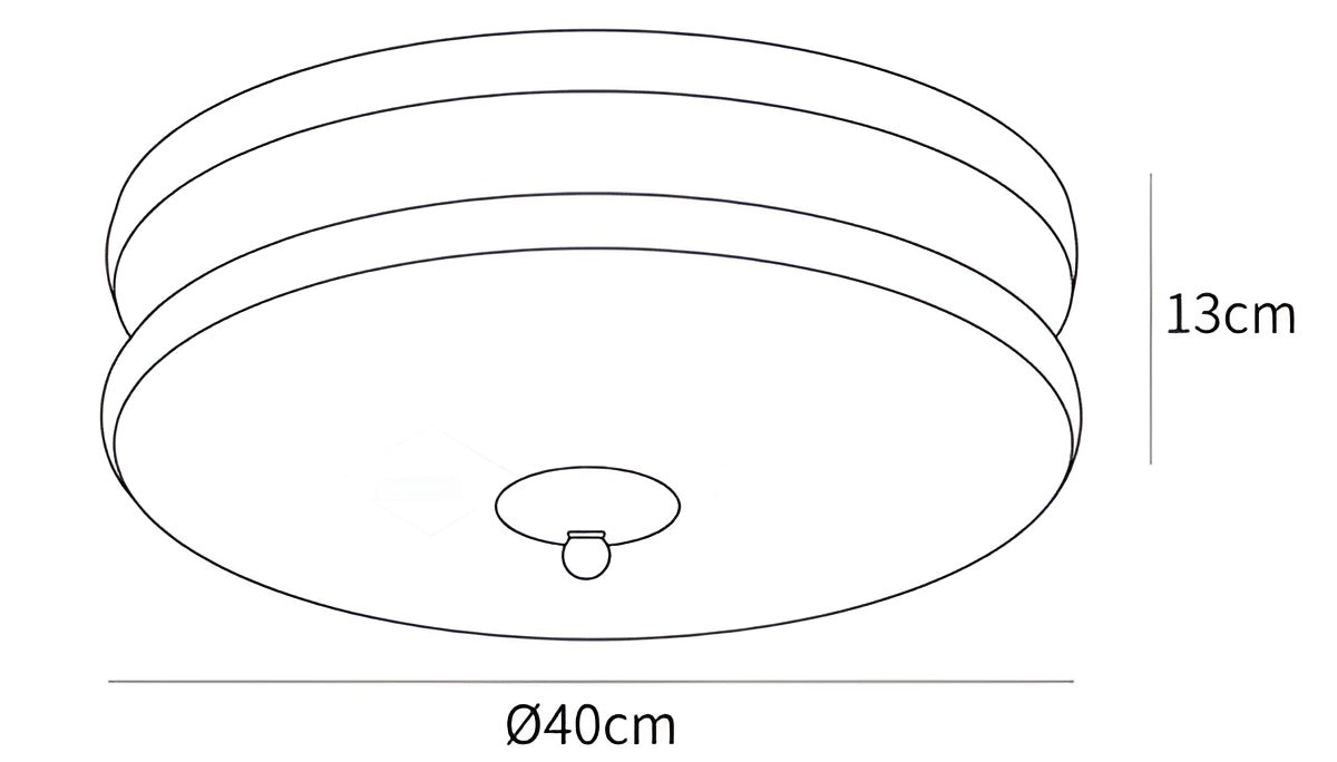 BauhausGleam - Creme Glas Deckenleuchte - Runde LED-Anbauleuchte