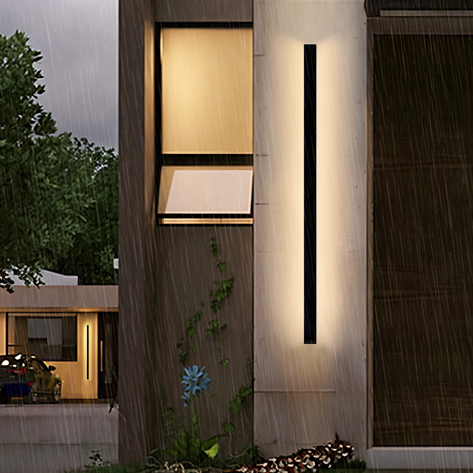 Strip Wandleuchte - Schwarz Weiß Linear Wandlampe - IP65 Wandleuchte Design - Innen Außenwandleuchten LED