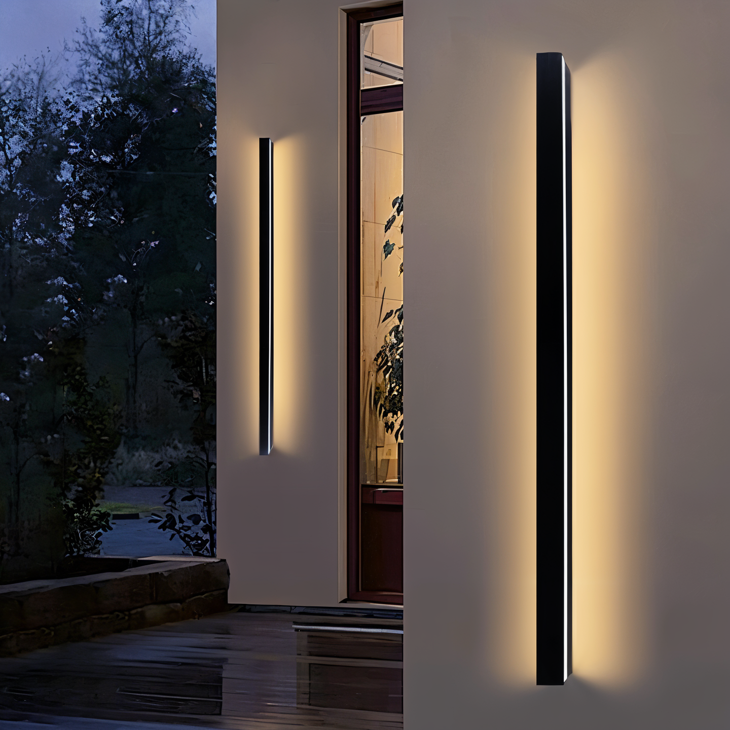 Strip Wandleuchte - Schwarz Weiß Linear Wandlampe - IP65 Wandleuchte Design - Innen Außenwandleuchten LED