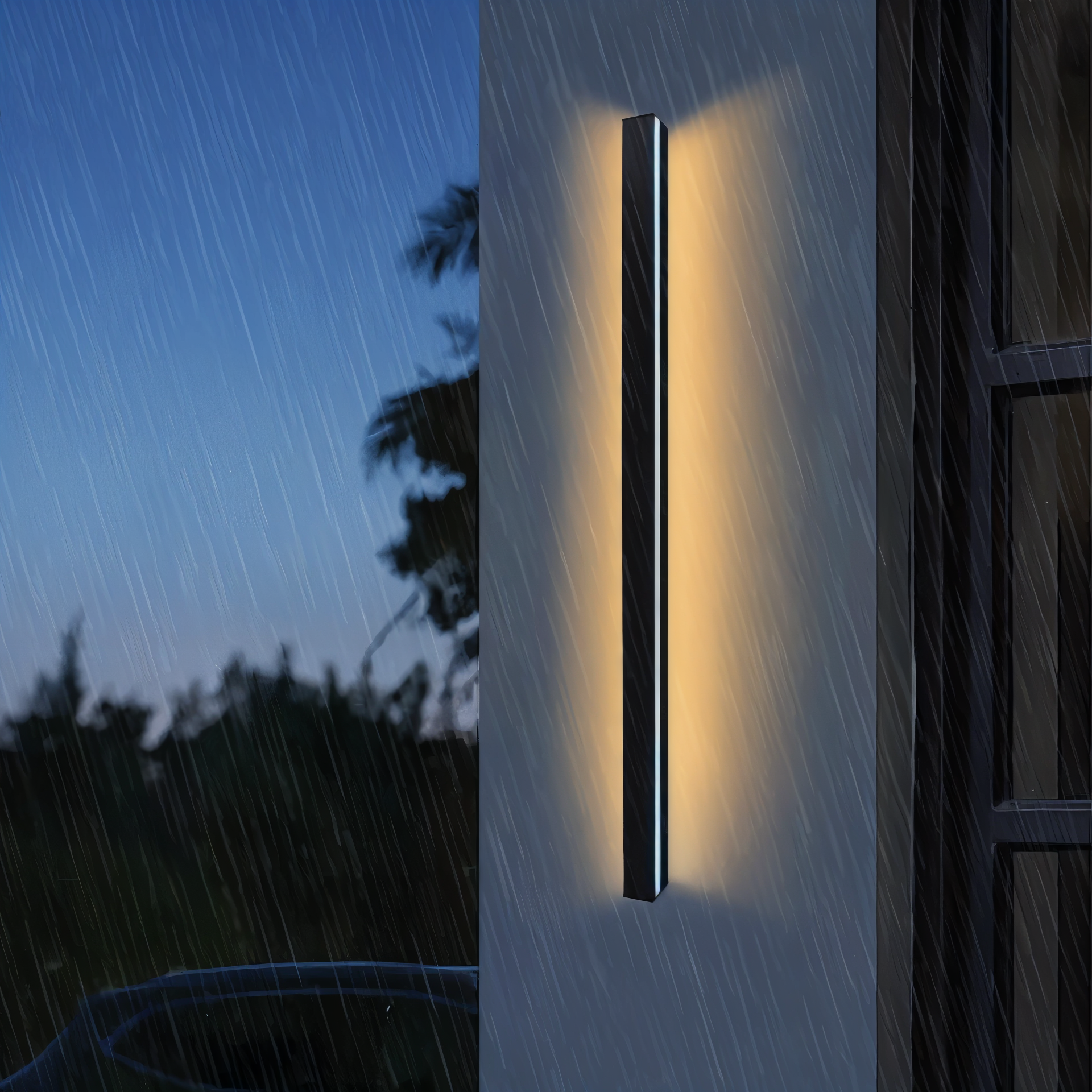 Strip Wandleuchte - Schwarz Weiß Linear Wandlampe - IP65 Wandleuchte Design - Innen Außenwandleuchten LED