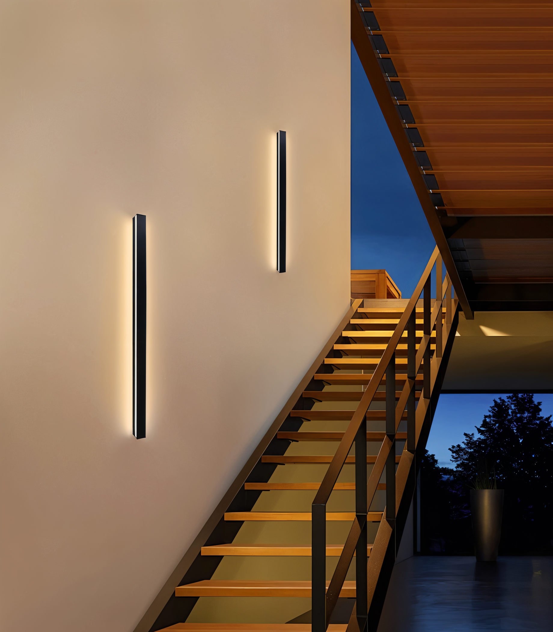 Strip Wandleuchte - Schwarz Weiß Linear Wandlampe - IP65 Wandleuchte Design - Innen Außenwandleuchten LED