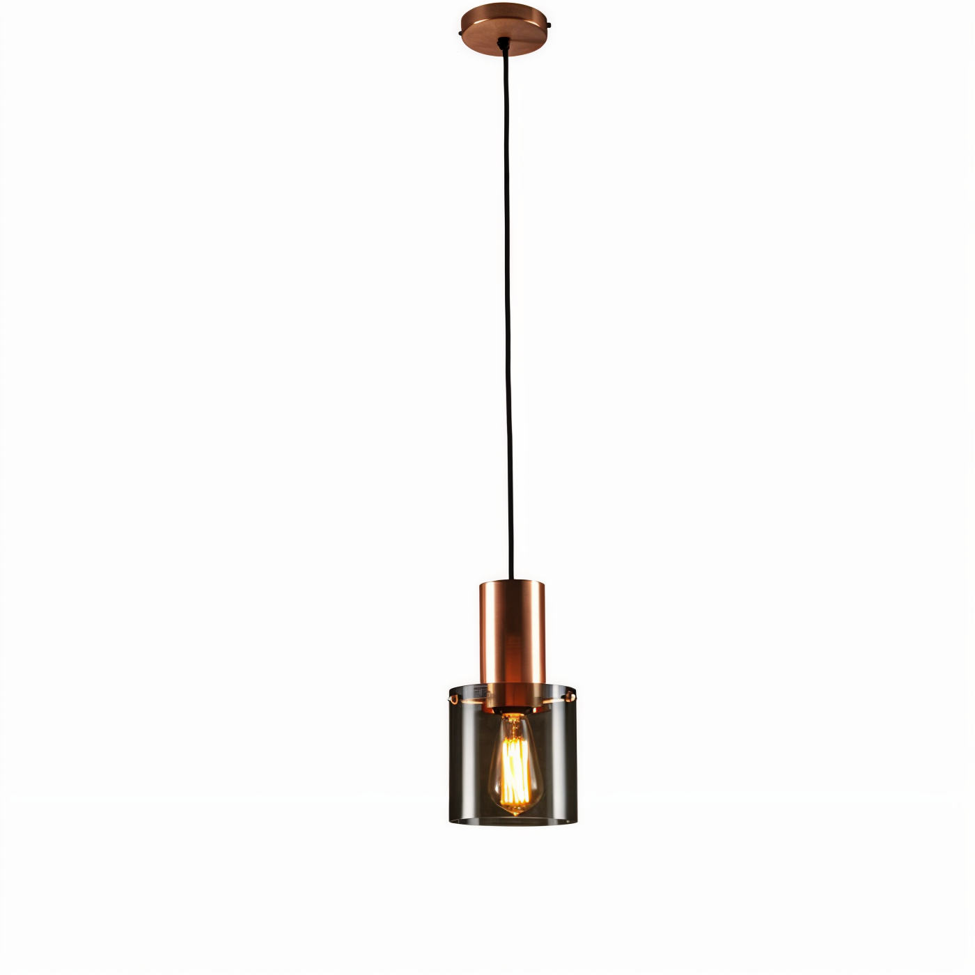 BottleLite Hängelampe -Moderne zylindrische LED-Pendelleuchte aus robustem Glas