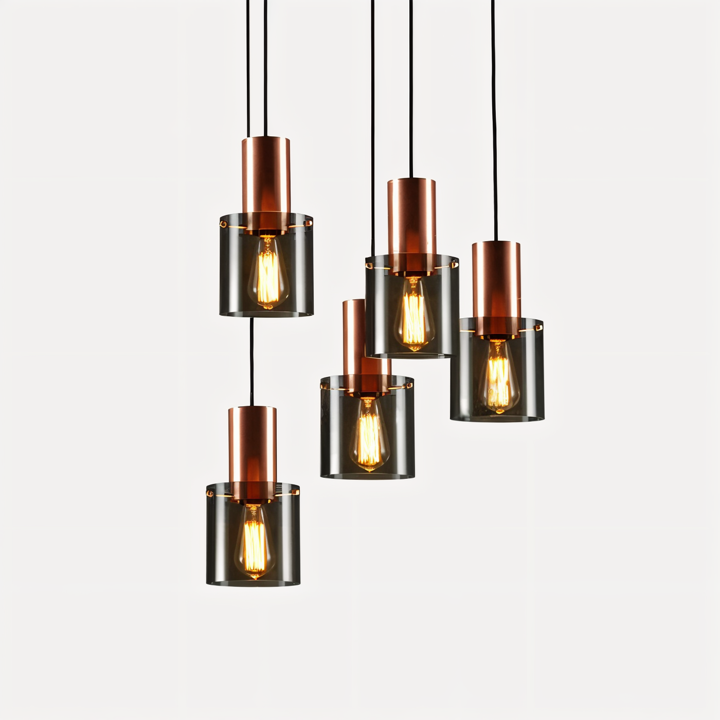 BottleLite Hängelampe -Moderne zylindrische LED-Pendelleuchte aus robustem Glas