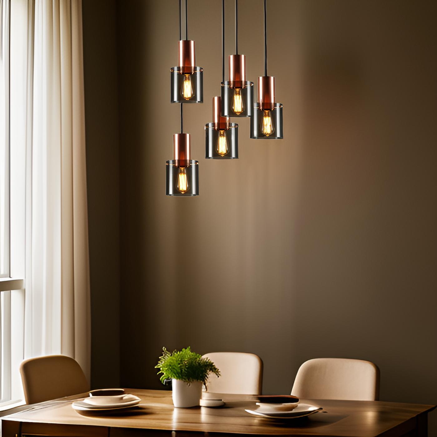 BottleLite Hängelampe -Moderne zylindrische LED-Pendelleuchte aus robustem Glas