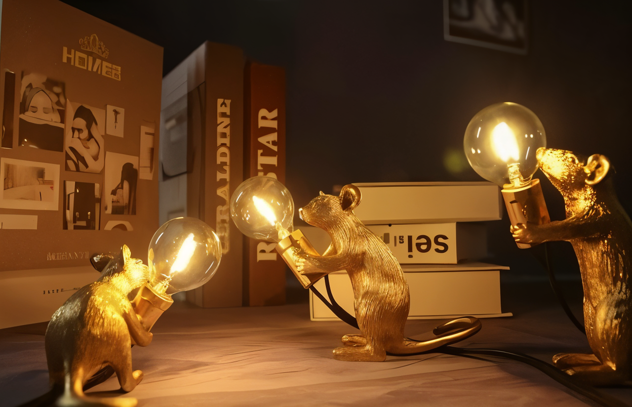 ChicMouse Tischlampe - Vintage Harz Schreibtischlampe