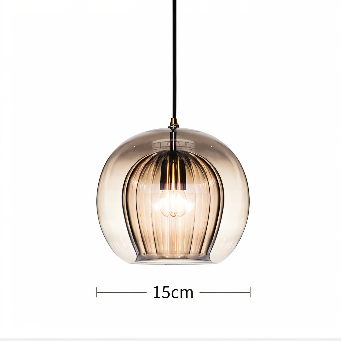 ClearLuxe Glas Pendelleuchte - Vintage Hängelampen Wohnzimmer - Kugelförmige Leuchte