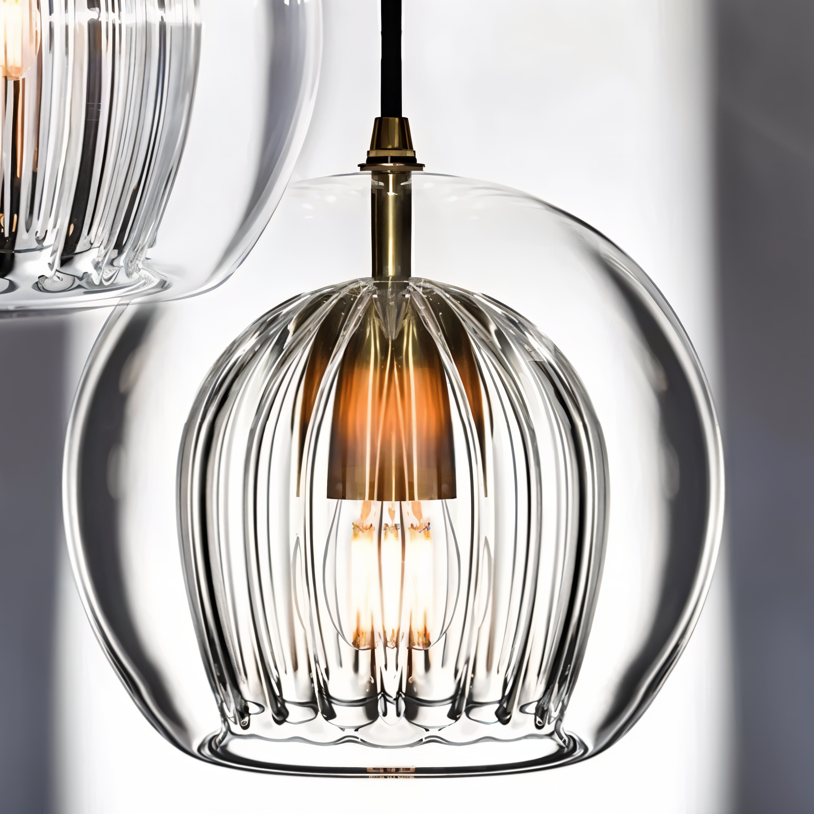 ClearLuxe Glas Pendelleuchte - Vintage Hängelampen Wohnzimmer - Kugelförmige Leuchte