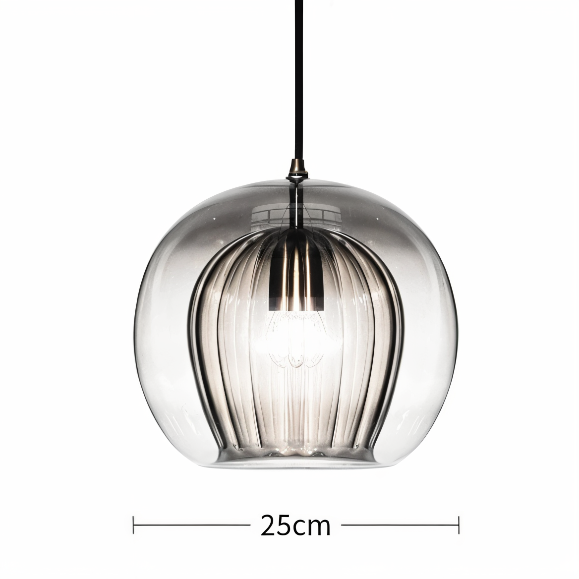 ClearLuxe Glas Pendelleuchte - Vintage Hängelampen Wohnzimmer - Kugelförmige Leuchte