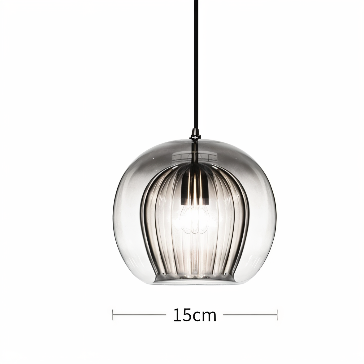 ClearLuxe Glas Pendelleuchte - Vintage Hängelampen Wohnzimmer - Kugelförmige Leuchte