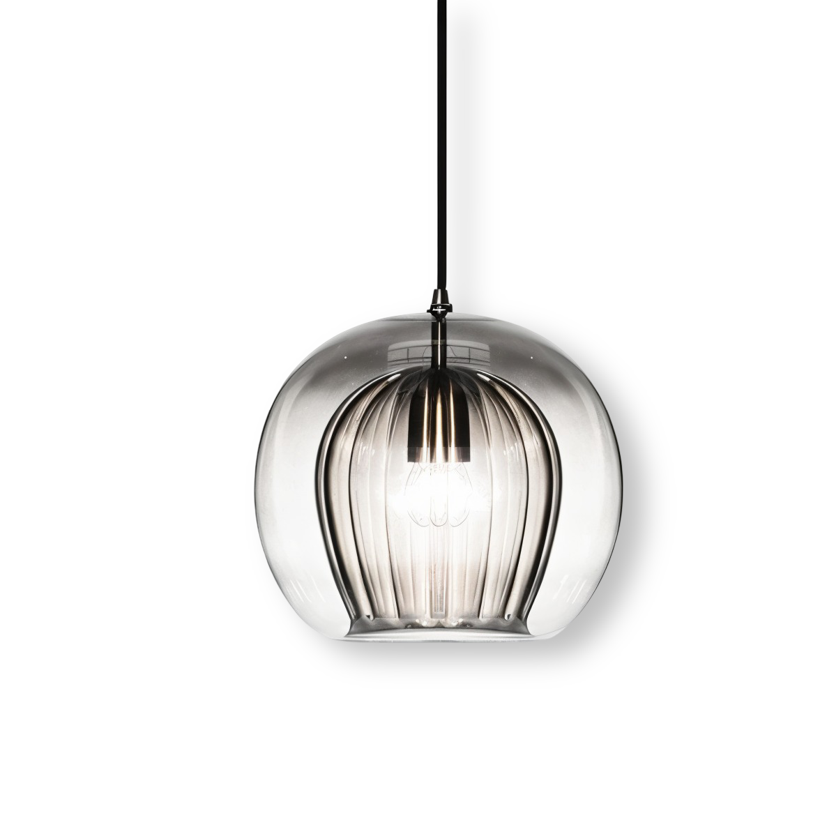 ClearLuxe Glas Pendelleuchte - Vintage Hängelampen Wohnzimmer - Kugelförmige Leuchte