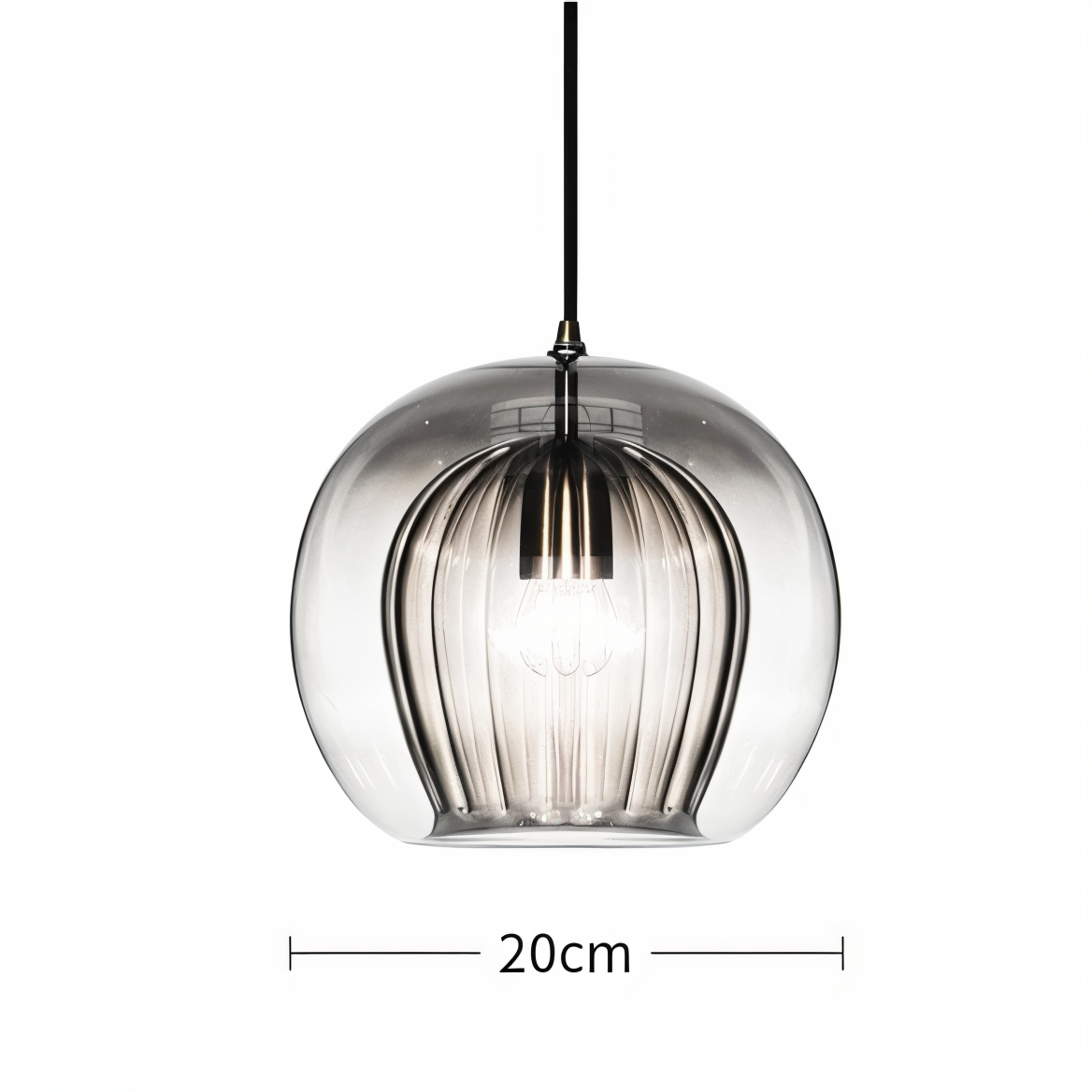 ClearLuxe Glas Pendelleuchte - Vintage Hängelampen Wohnzimmer - Kugelförmige Leuchte