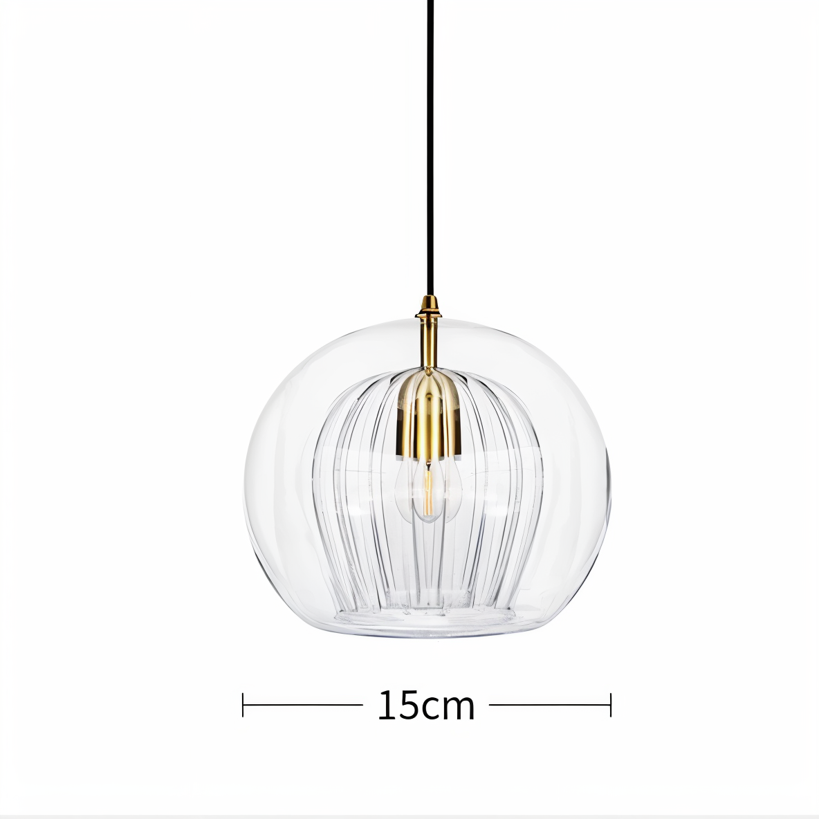 ClearLuxe Glas Pendelleuchte - Vintage Hängelampen Wohnzimmer - Kugelförmige Leuchte