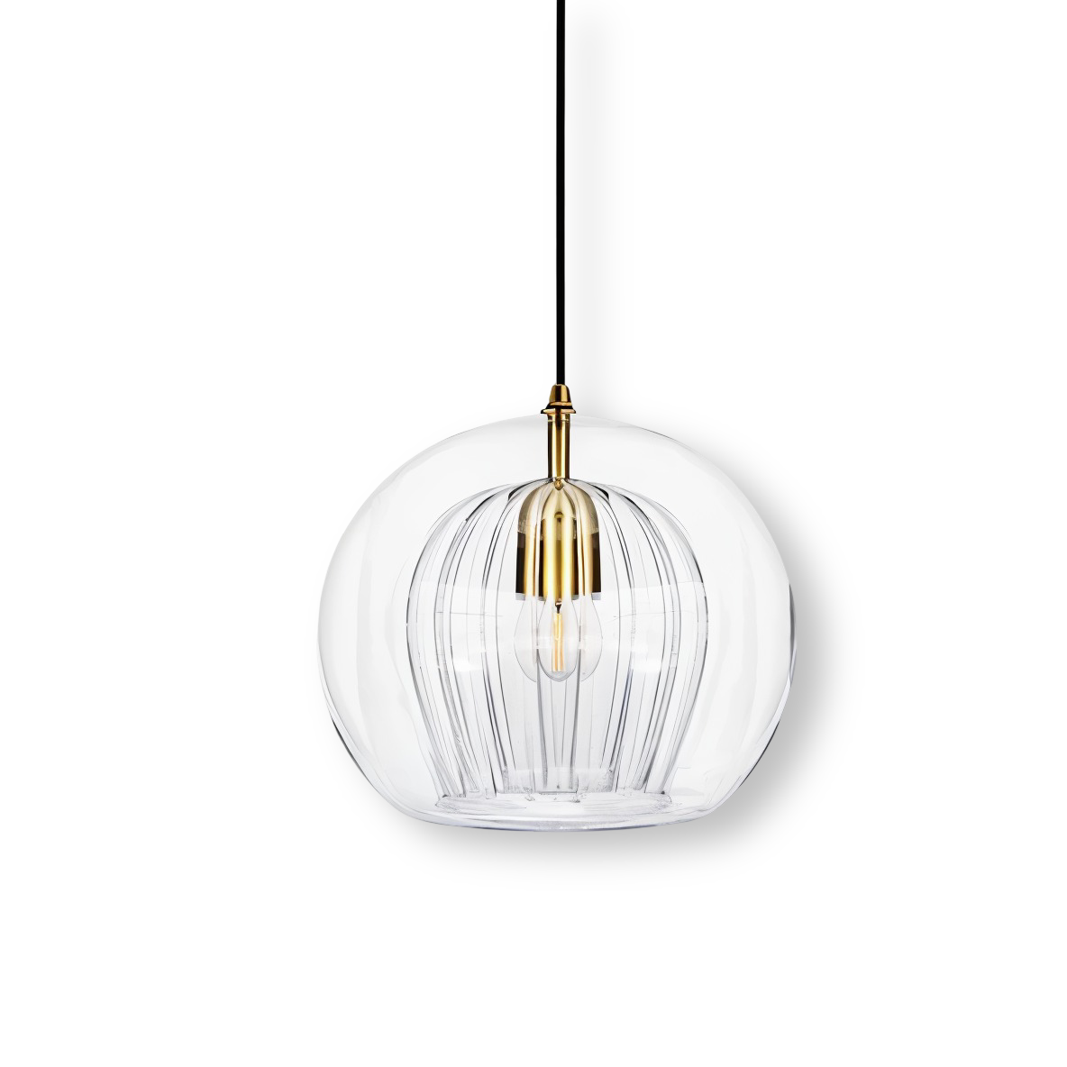 ClearLuxe Glas Pendelleuchte - Vintage Hängelampen Wohnzimmer - Kugelförmige Leuchte