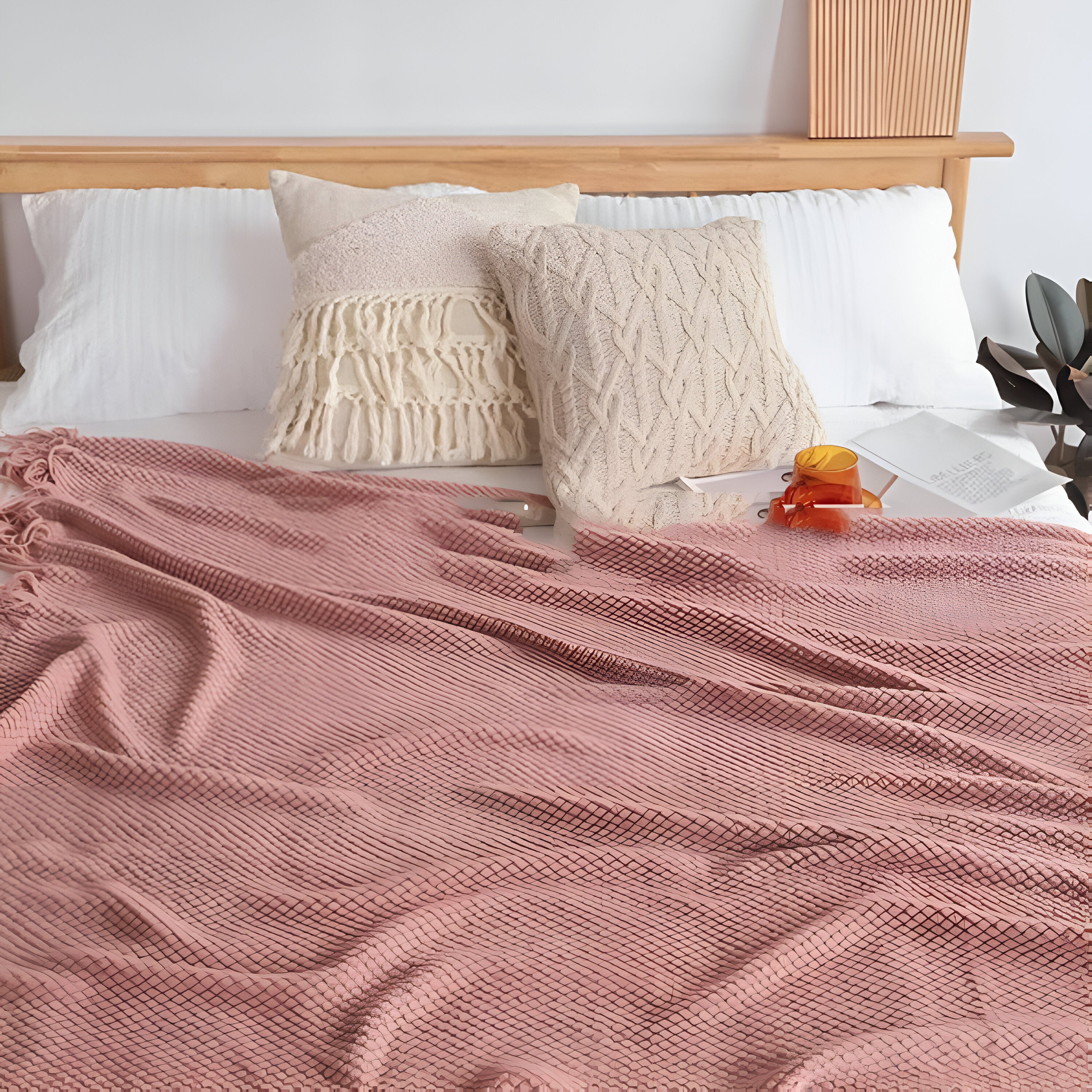 CoarseKnit Plaid - Stylische Strickdecke - Fleece Decke für Ganzjährigen Komfort