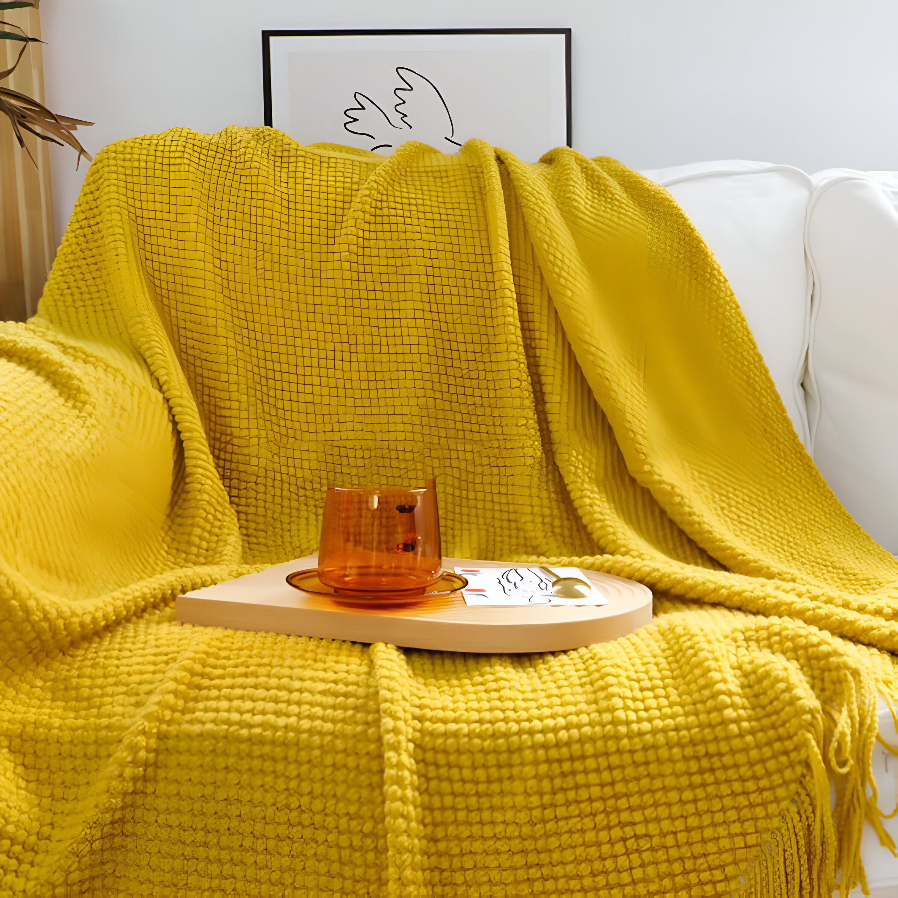 CoarseKnit Plaid - Stylische Strickdecke - Fleece Decke für Ganzjährigen Komfort