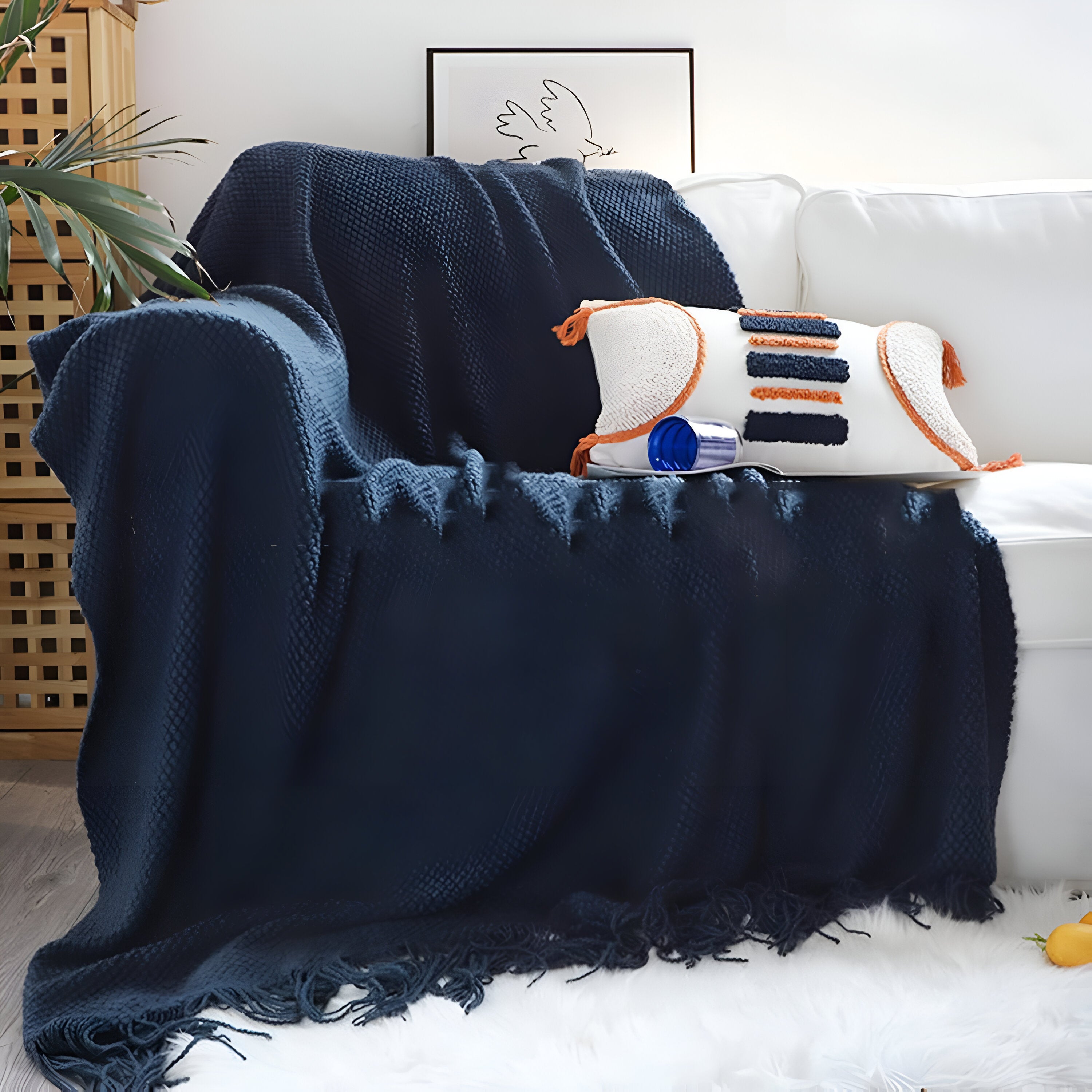 CoarseKnit Plaid - Stylische Strickdecke - Fleece Decke für Ganzjährigen Komfort