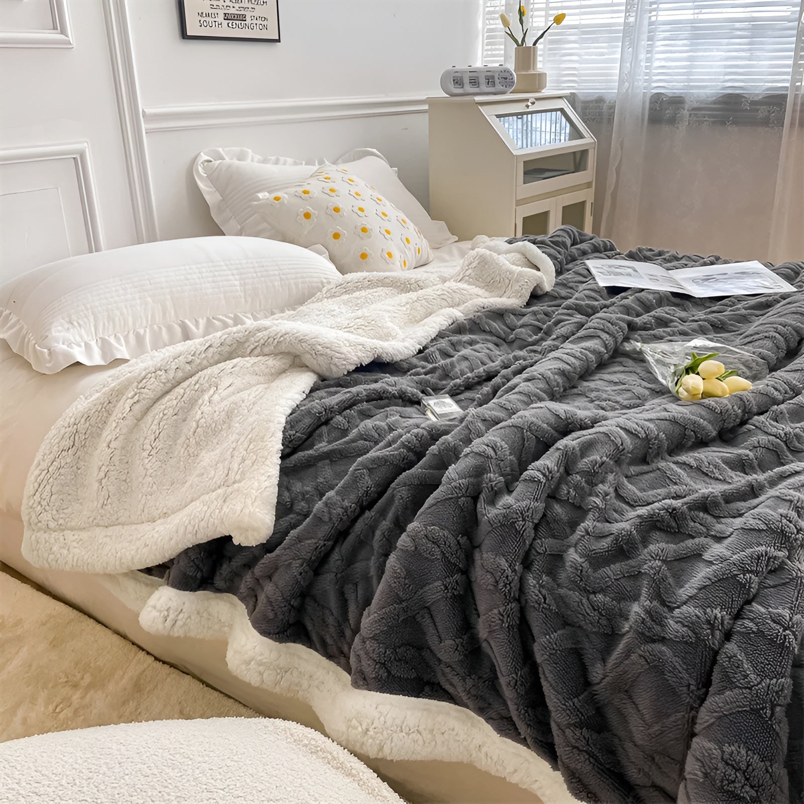 Doppelseitige Kuschelige Fleecedecke für Nächtliche Wärme mit Stil