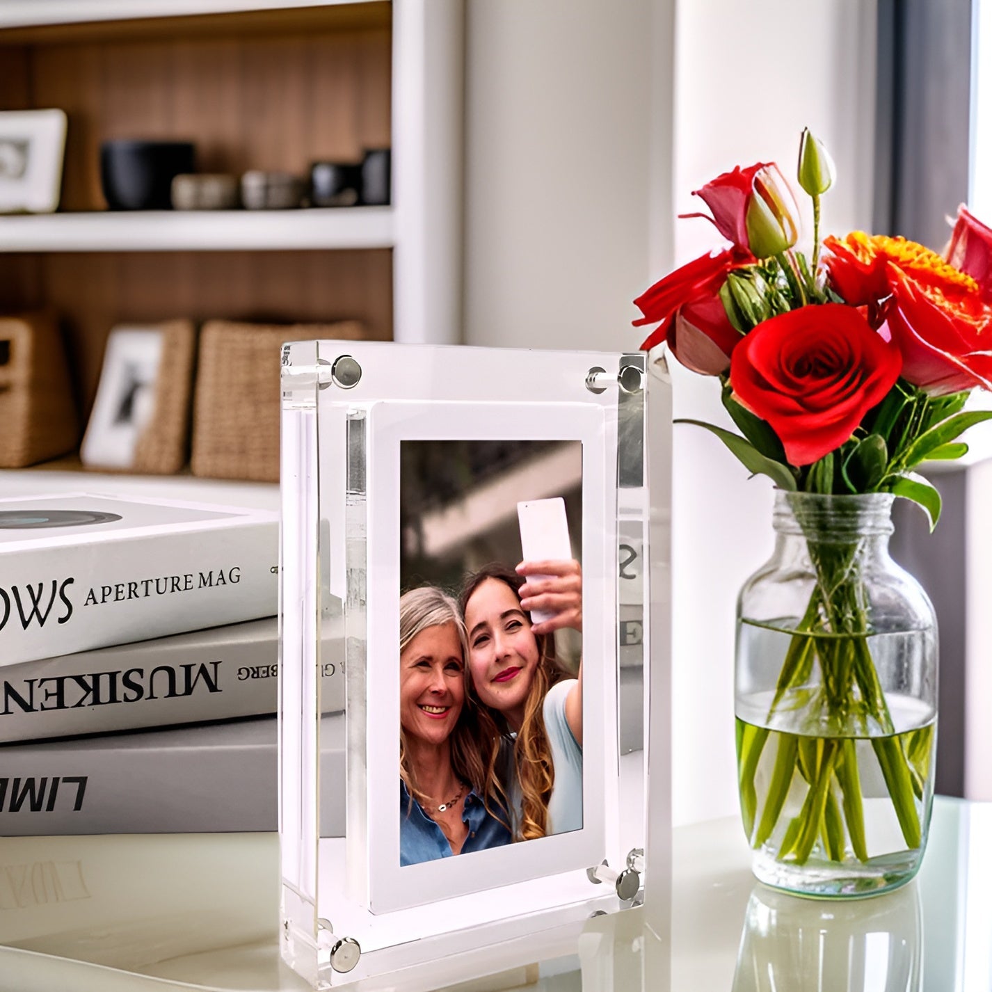 Crystal DigiFrame - Bewegungsfotorahmen aus Acryl mit Nahtloser Videowiedergabe