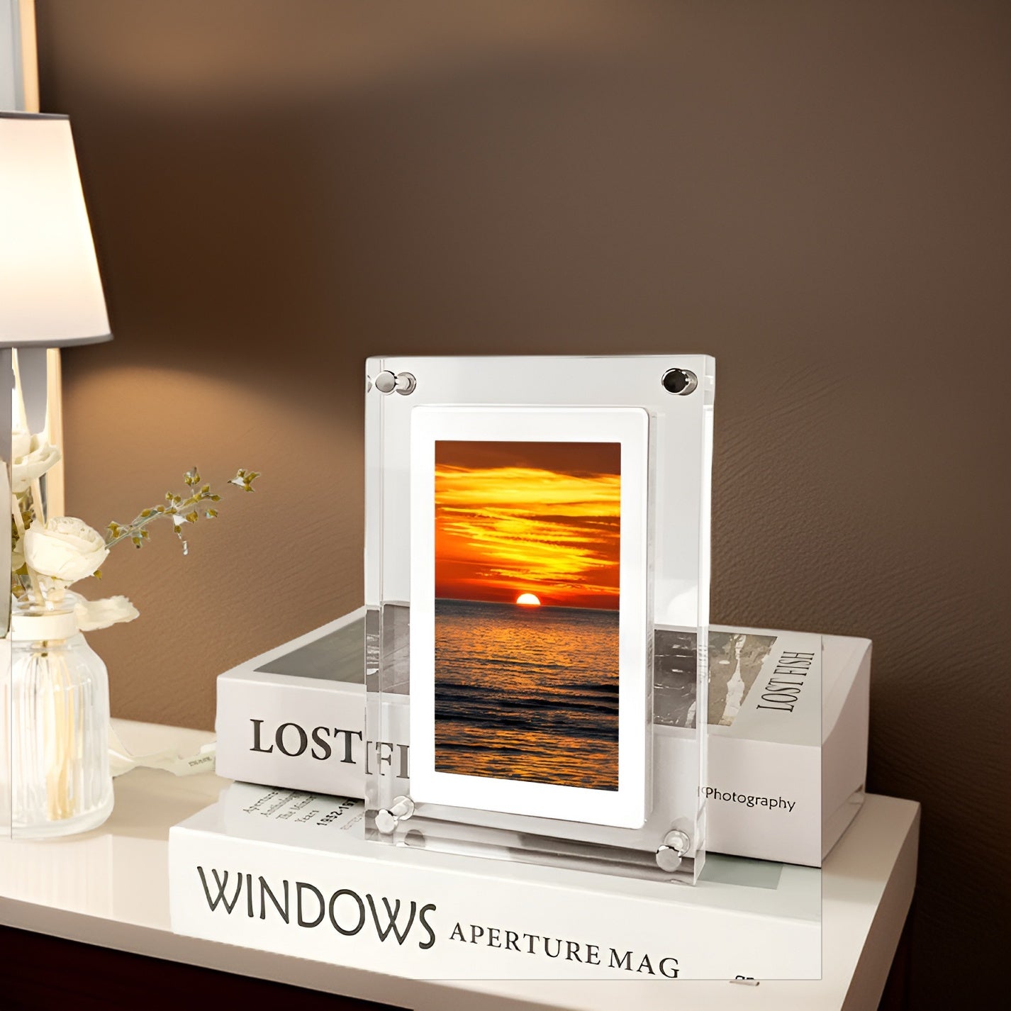 Crystal DigiFrame - Bewegungsfotorahmen aus Acryl mit Nahtloser Videowiedergabe