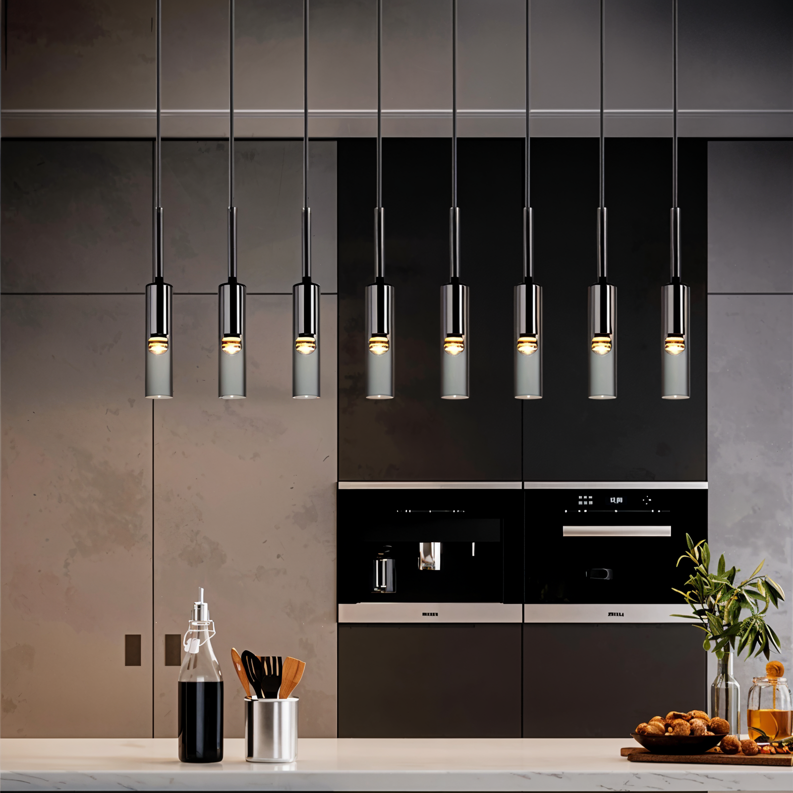 CrystalTube Glas-Hängelampen- Zylinder-Pendelleuchte