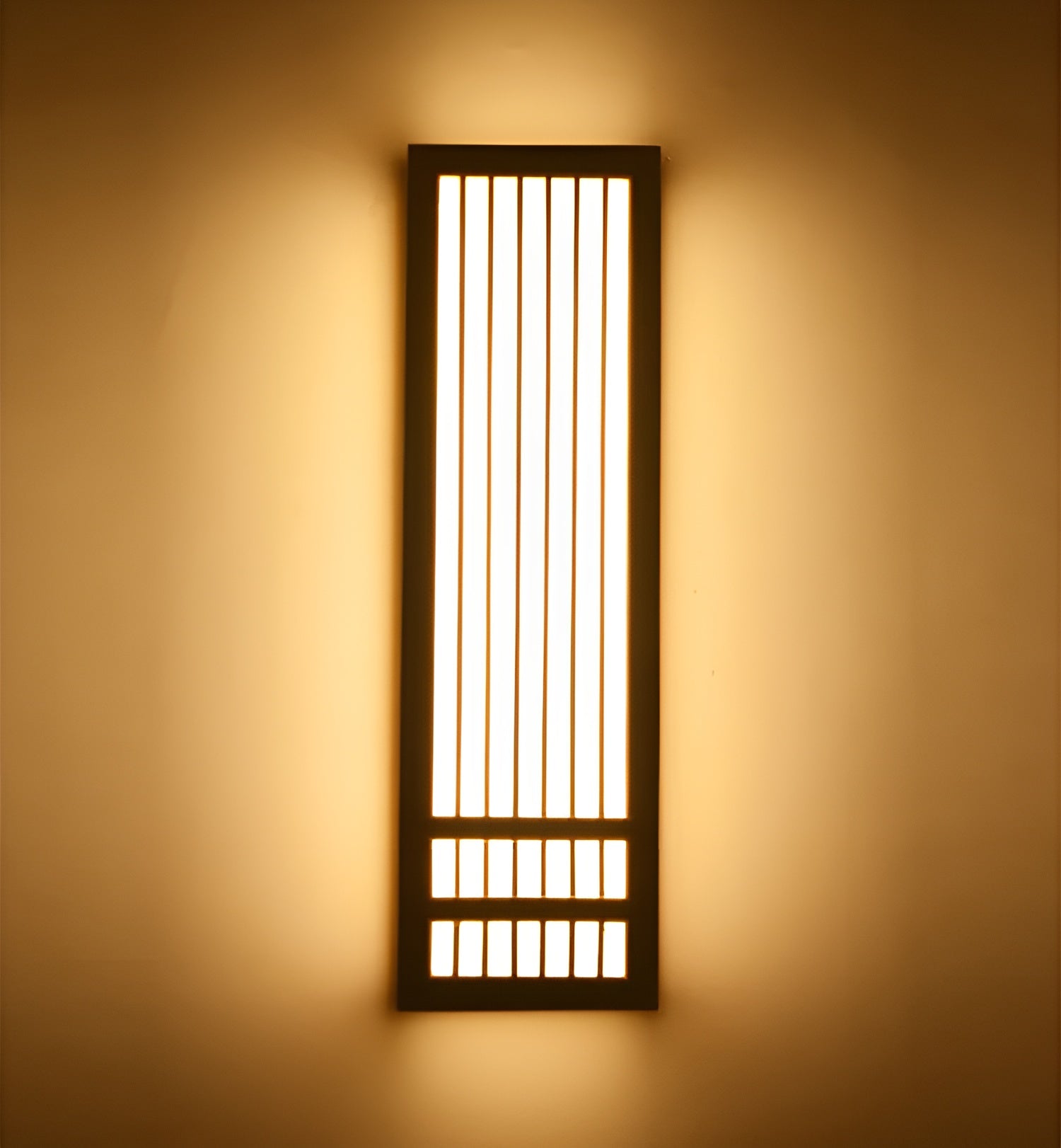 DoaGlow Japanische Holz-Wandleuchte- Moderne Holz & Acryl Japandi Beleuchtung