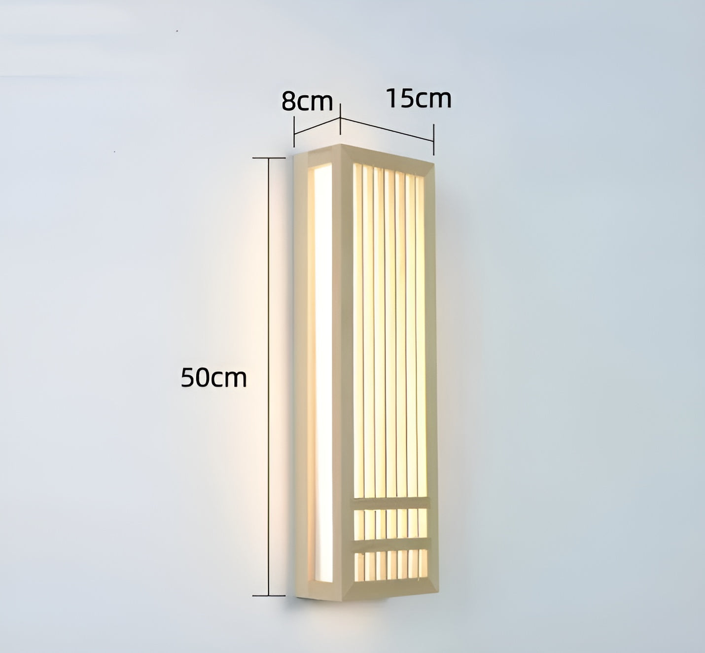 DoaGlow Japanische Holz-Wandleuchte- Moderne Holz & Acryl Japandi Beleuchtung