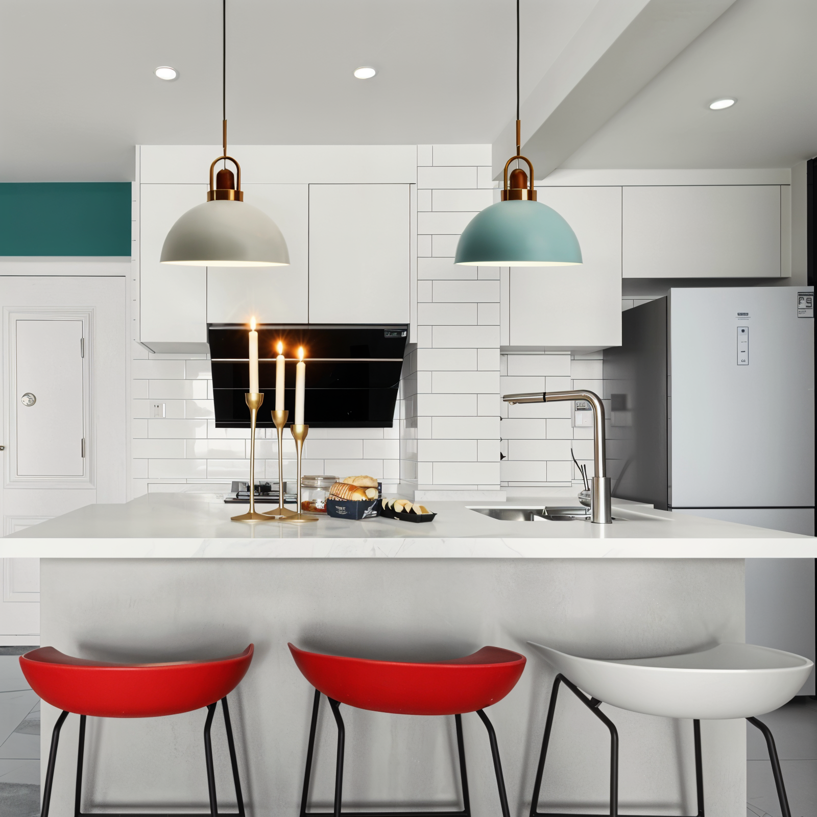 Nordische Deckenleuchten - Macaron LED Pendelleuchte aus Metall