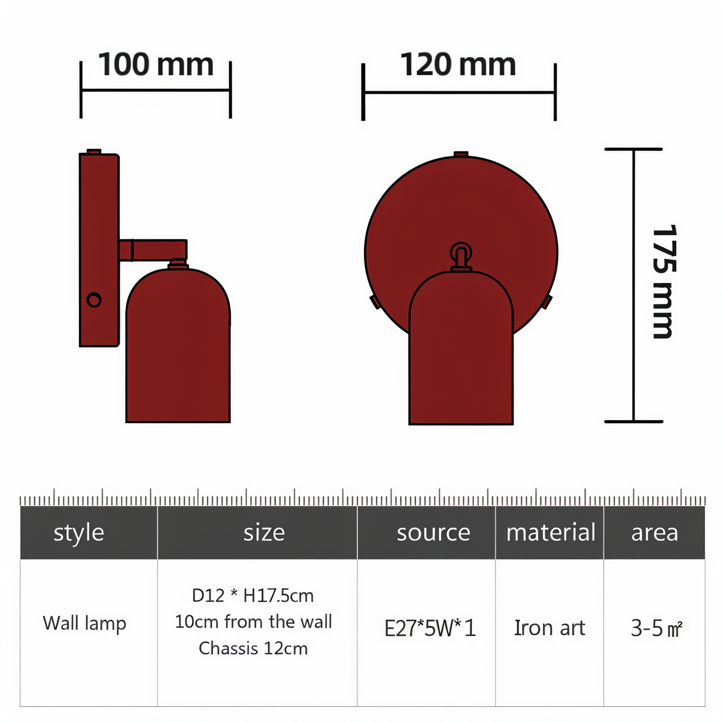 DownDazz Wandleuchte - Bunte Halbzylindrische Macaron Wandlampe - Minimalistische Wandleuchten LED