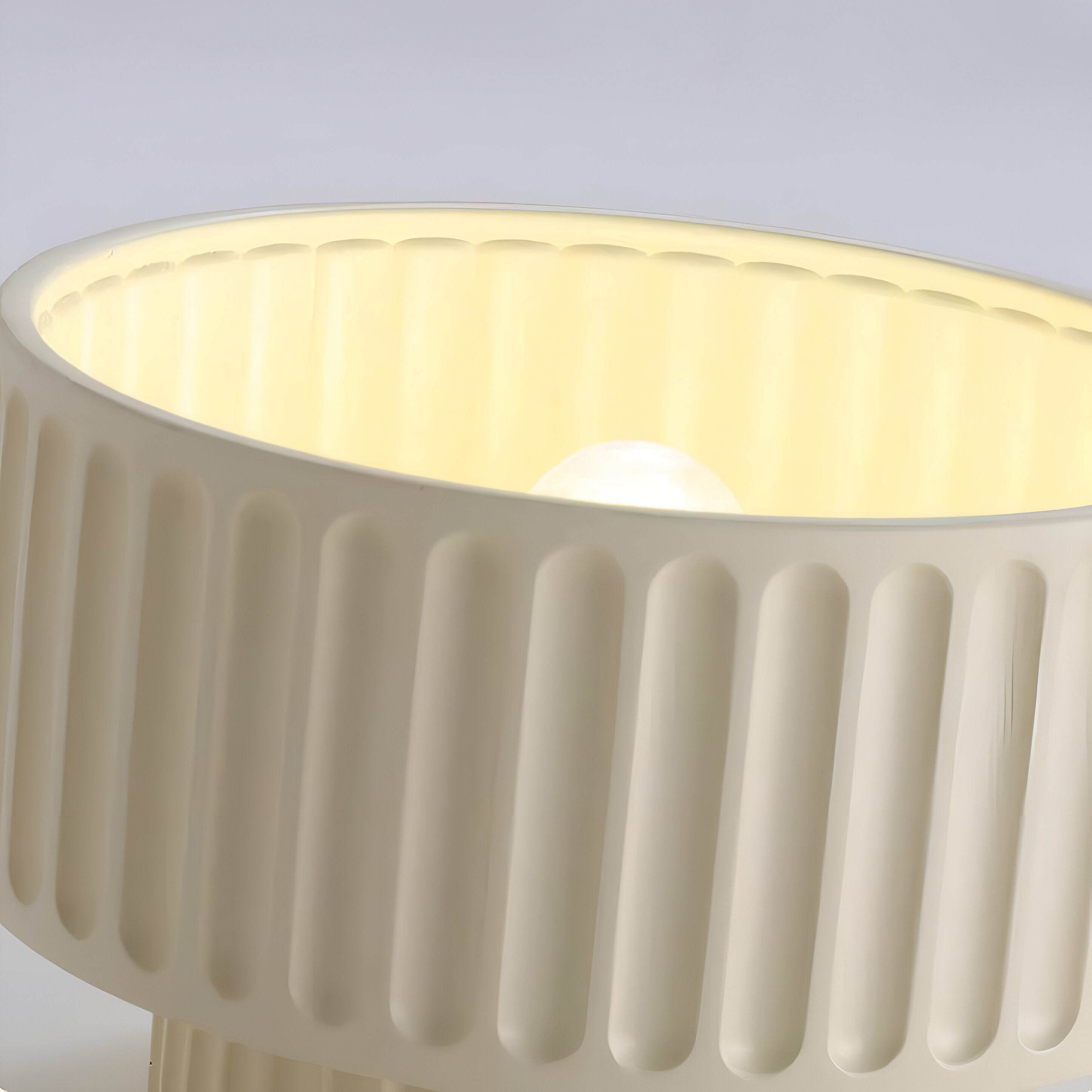 Ribbed Weiß Harz Deckenleuchte - Harz Rim Flush Mounted Lampe