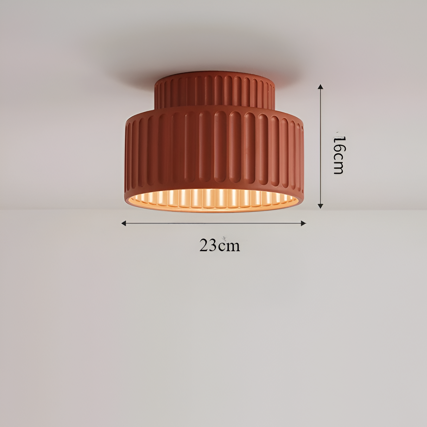 Ribbed Weiß Harz Deckenleuchte - Harz Rim Flush Mounted Lampe
