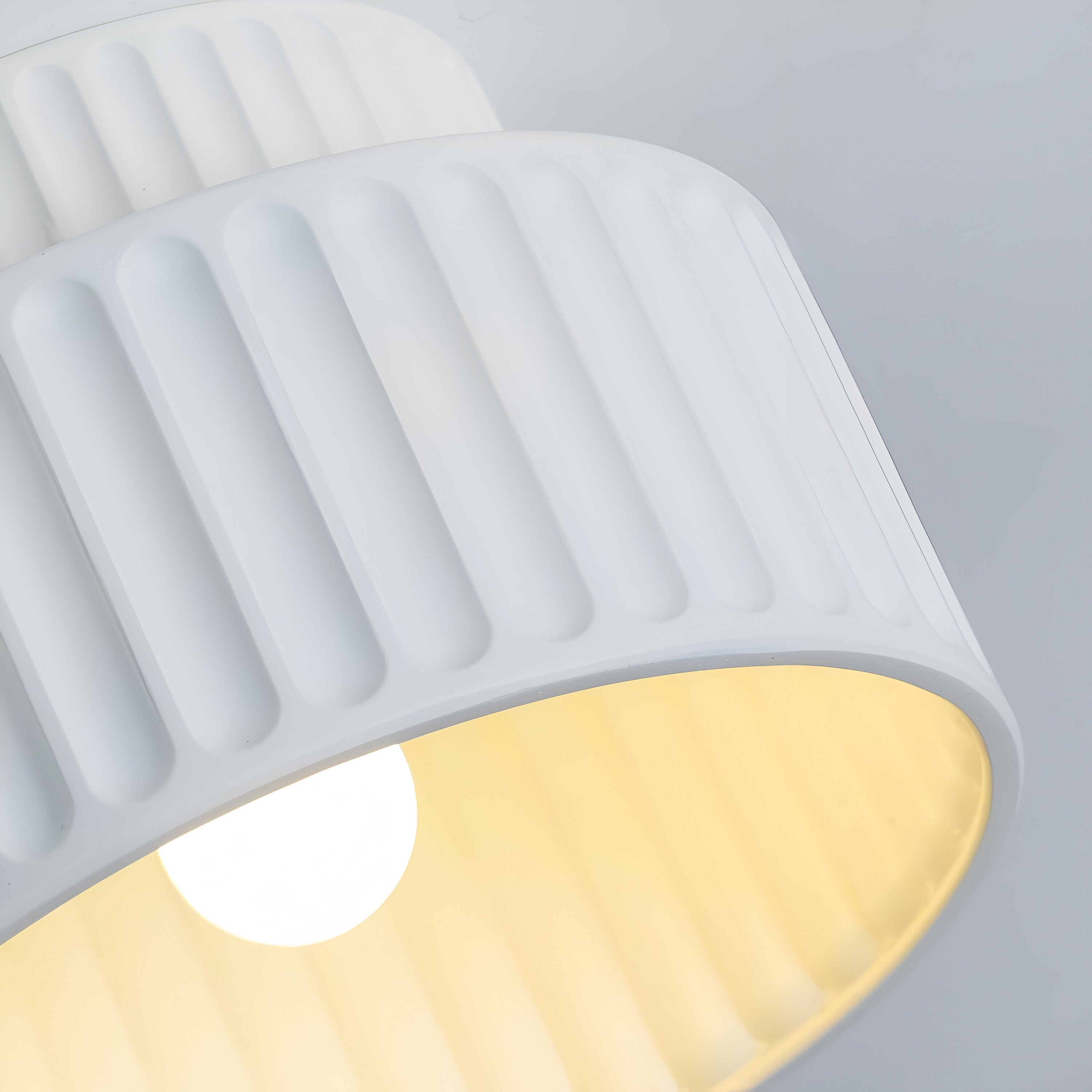Ribbed Weiß Harz Deckenleuchte - Harz Rim Flush Mounted Lampe