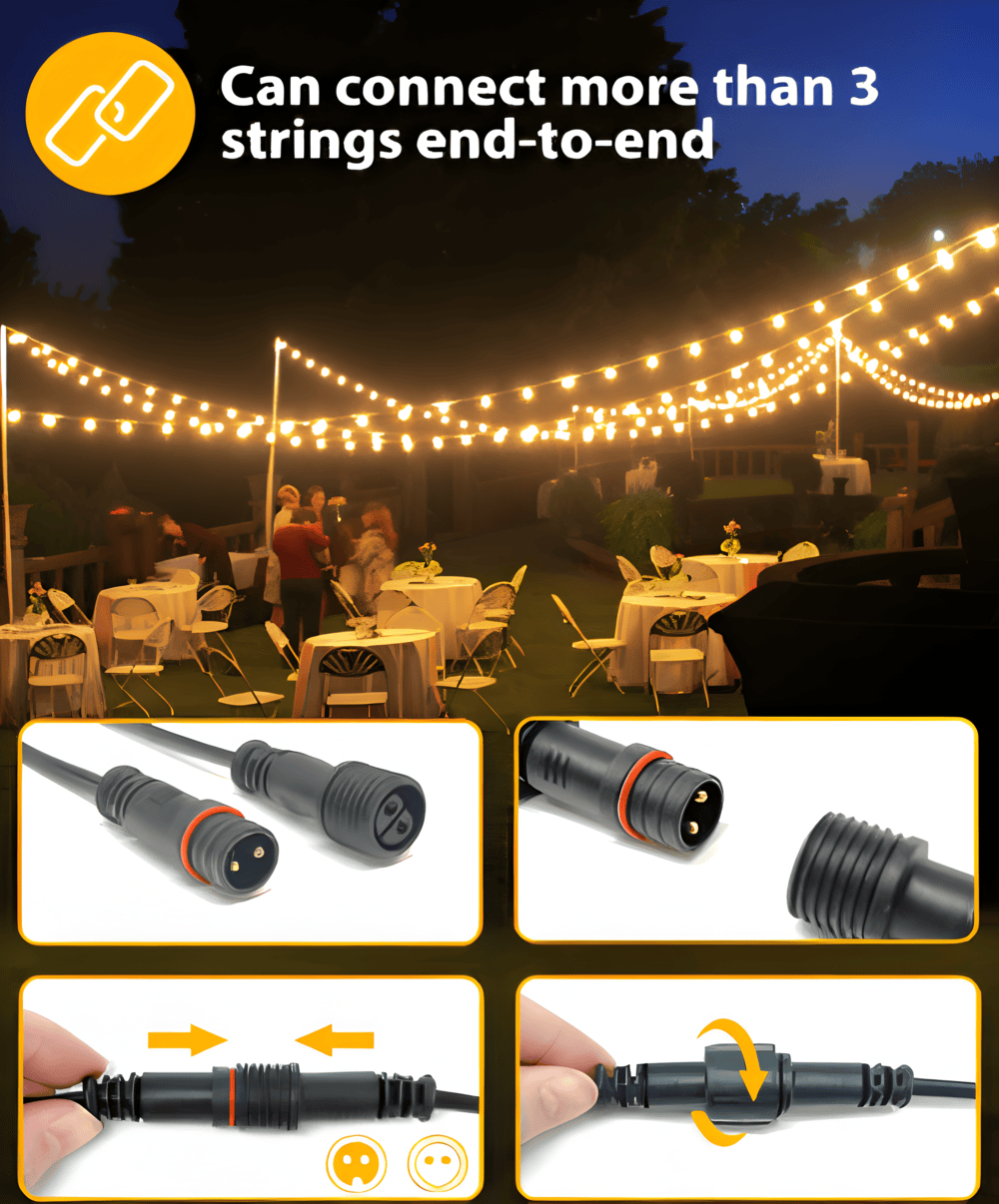 ElectriBulb Lichterkette - G40 Globe LED Außenbeleuchtung - IP44 & Bruchsichere Gartenbeleuchtung