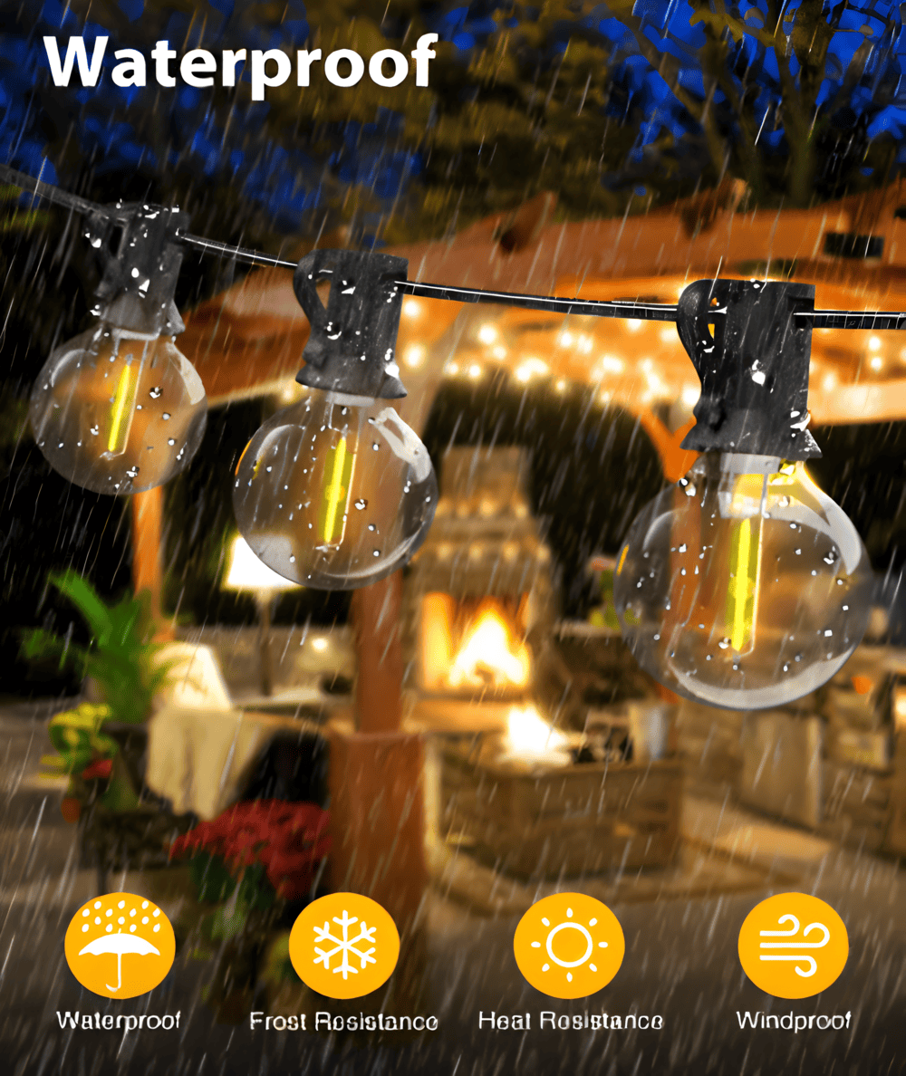 ElectriBulb Lichterkette - G40 Globe LED Außenbeleuchtung - IP44 & Bruchsichere Gartenbeleuchtung
